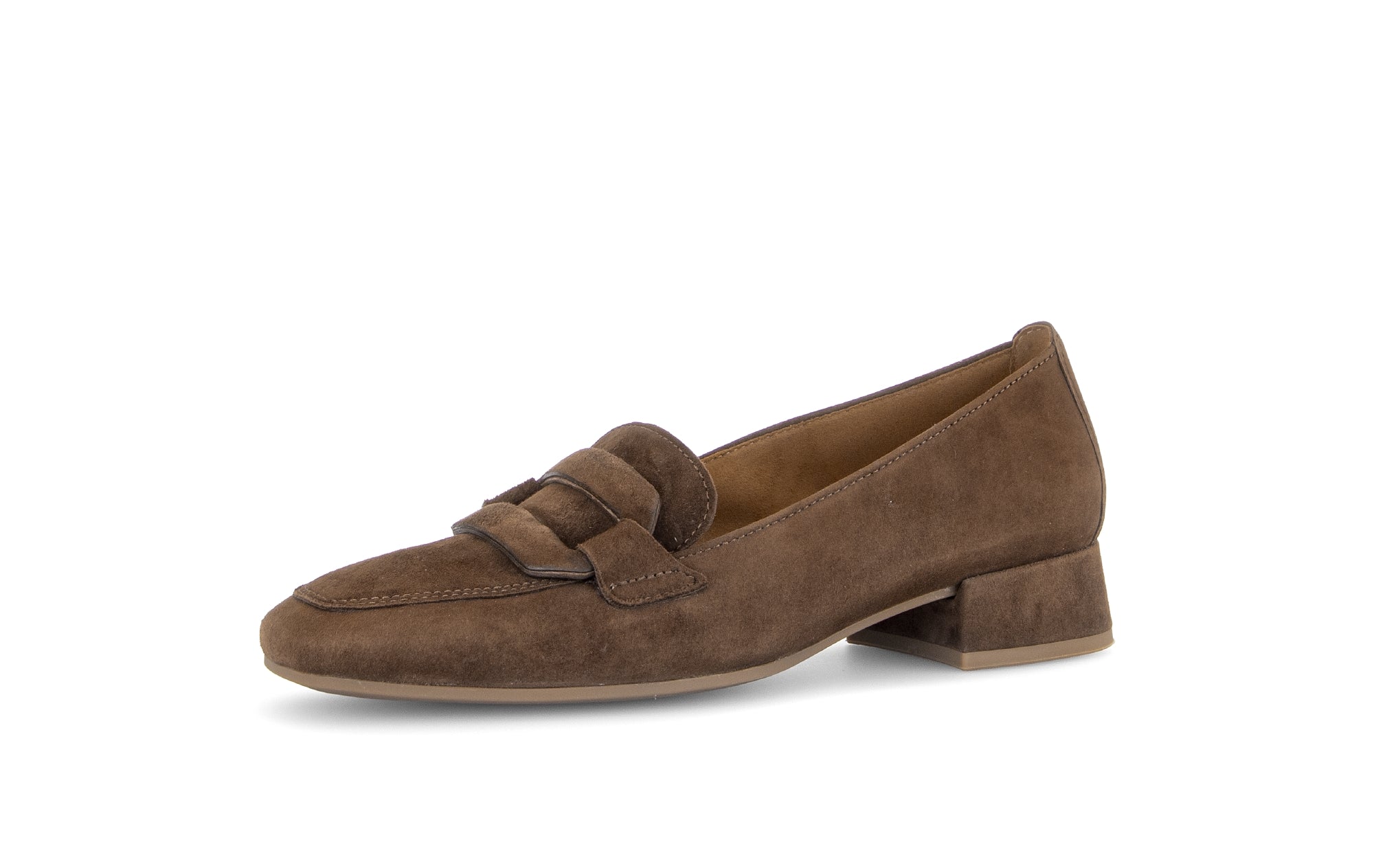 Gabor Great cacao brown loafers, rotating product angle 23.