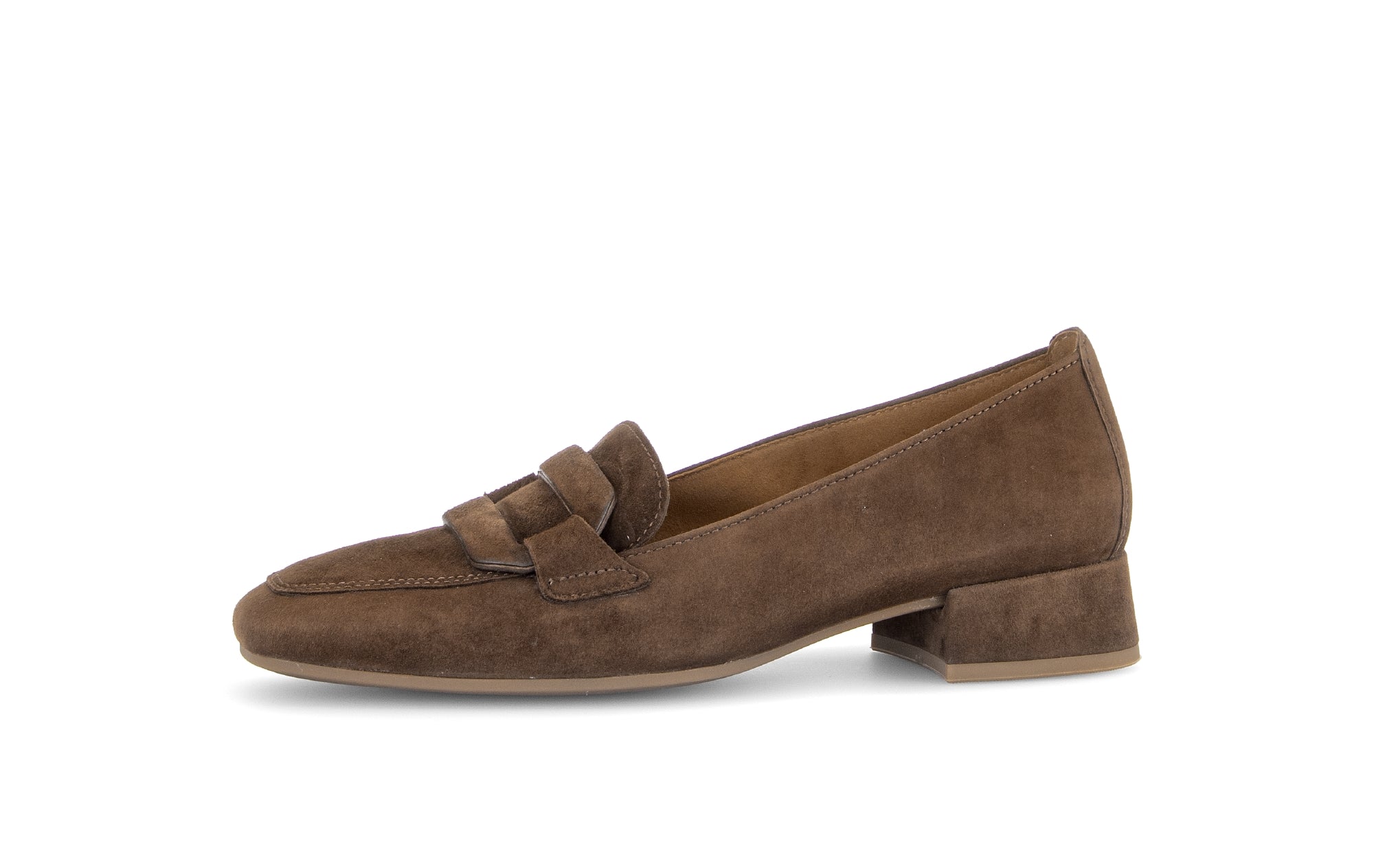 Gabor Great cacao brown loafers, rotating product angle 24.