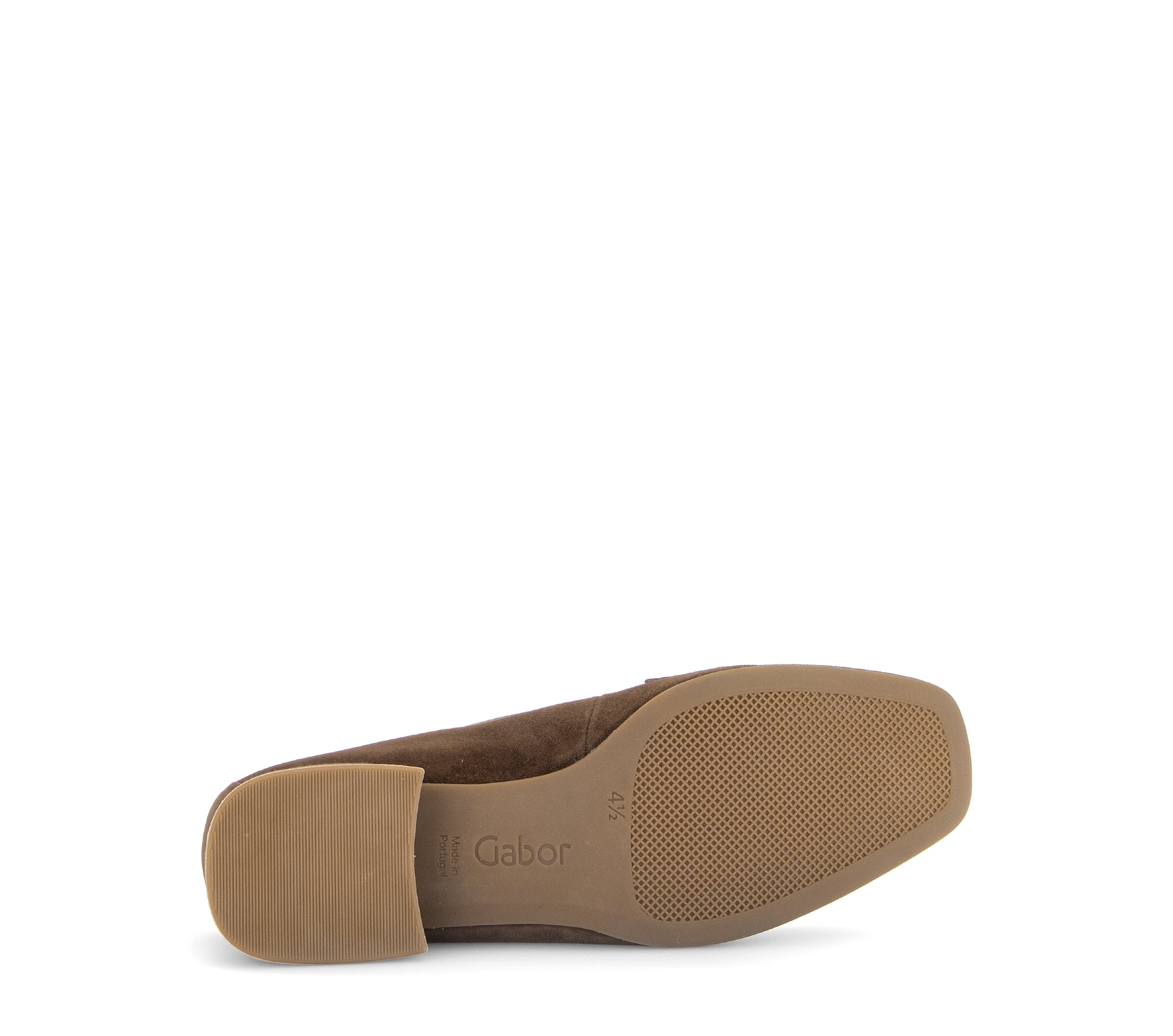 Gabor Great cacao brown loafers, sole view.