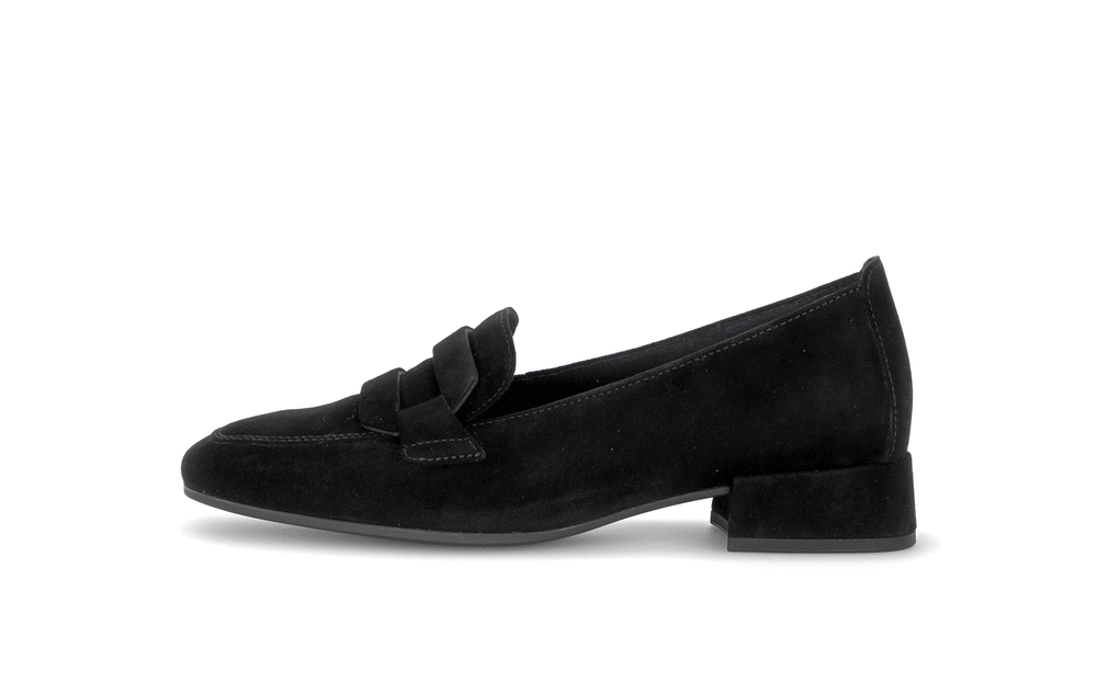 Gabor Great black loafers, animated rotating view.