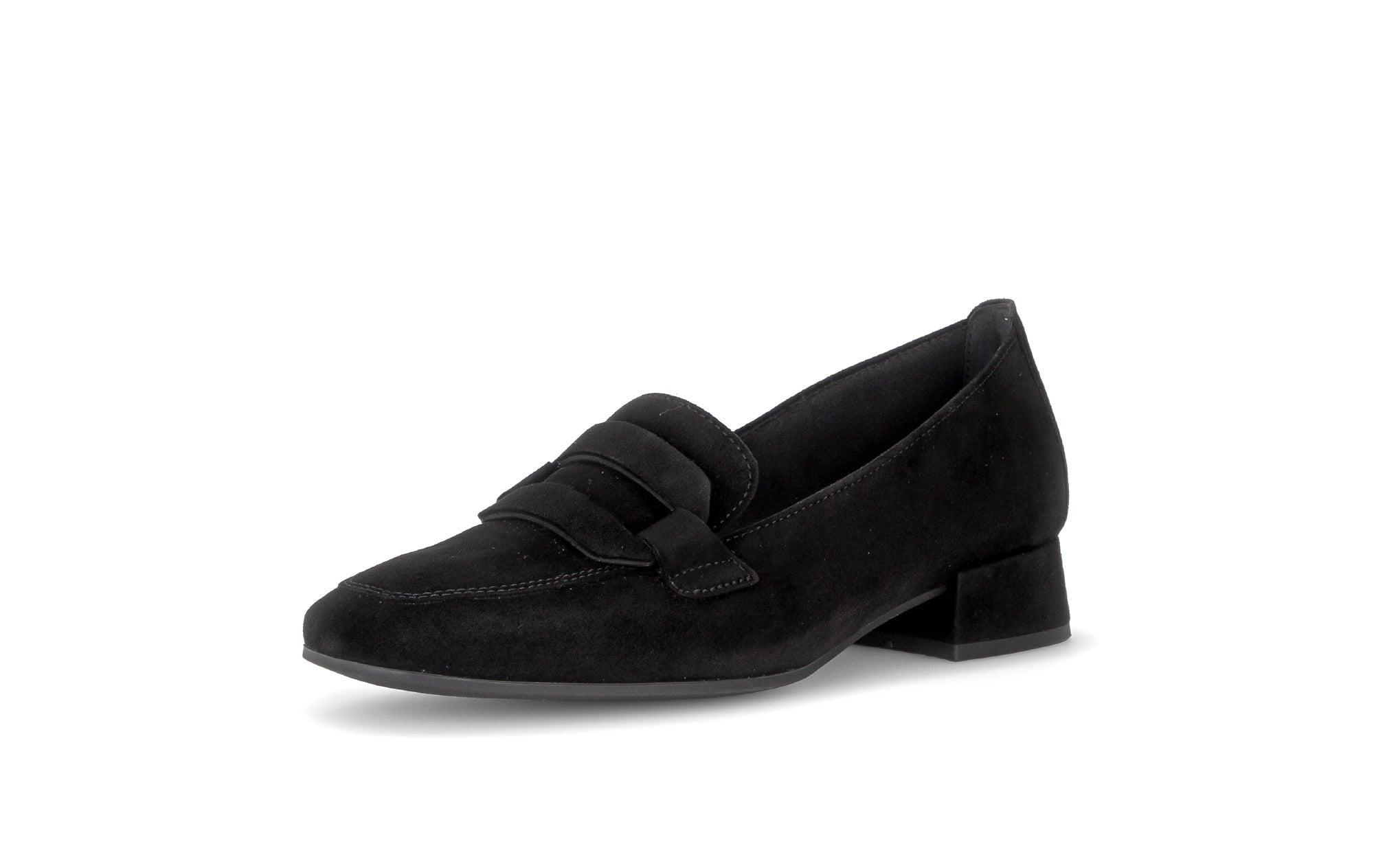 Gabor 4002.01.010 Great in black, front three-quarter view.