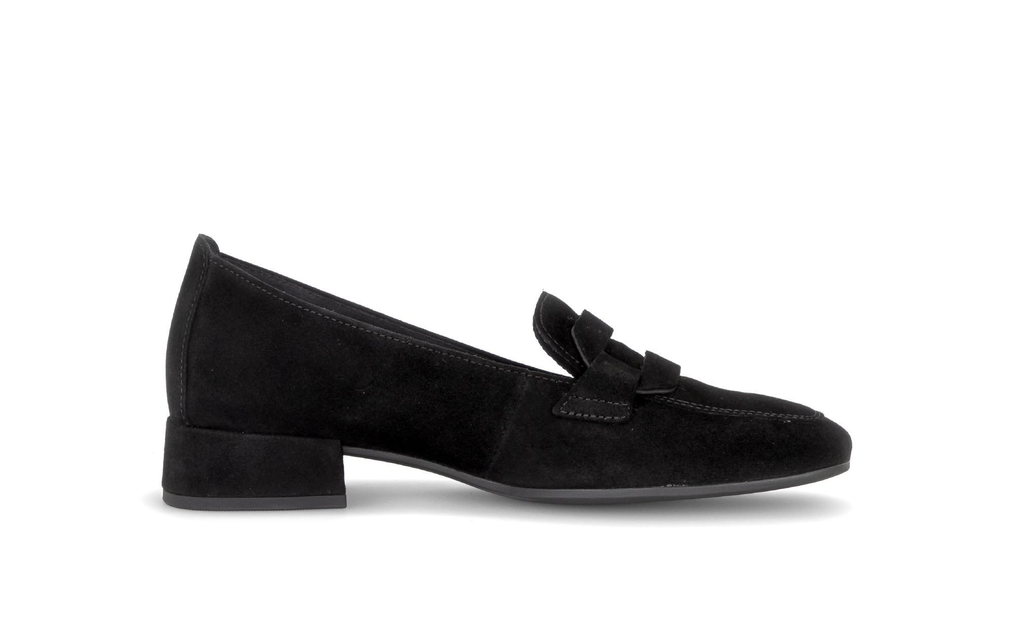 Gabor Great black loafers, inner side view.