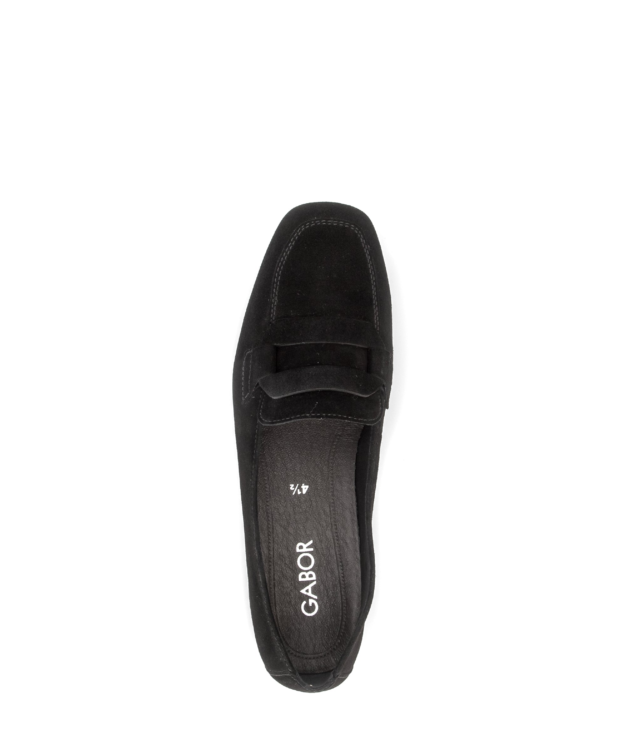 Gabor Great black loafers, top view.