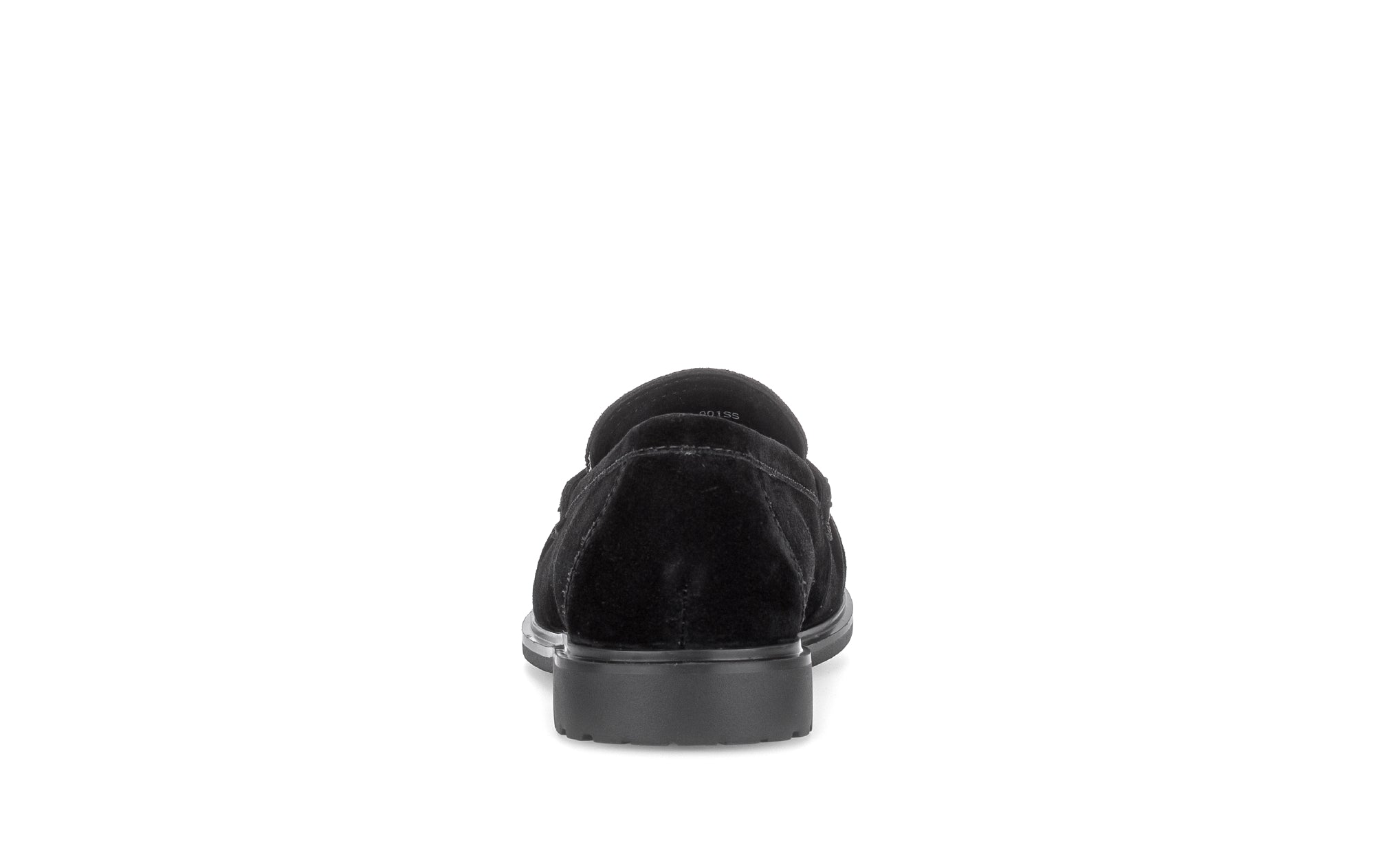 Gabor Hamble black moccasin loafers, rear view.