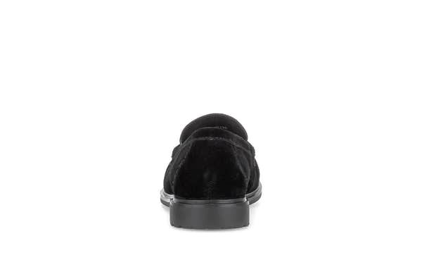 Gabor Hamble black moccasin loafers, rear view.