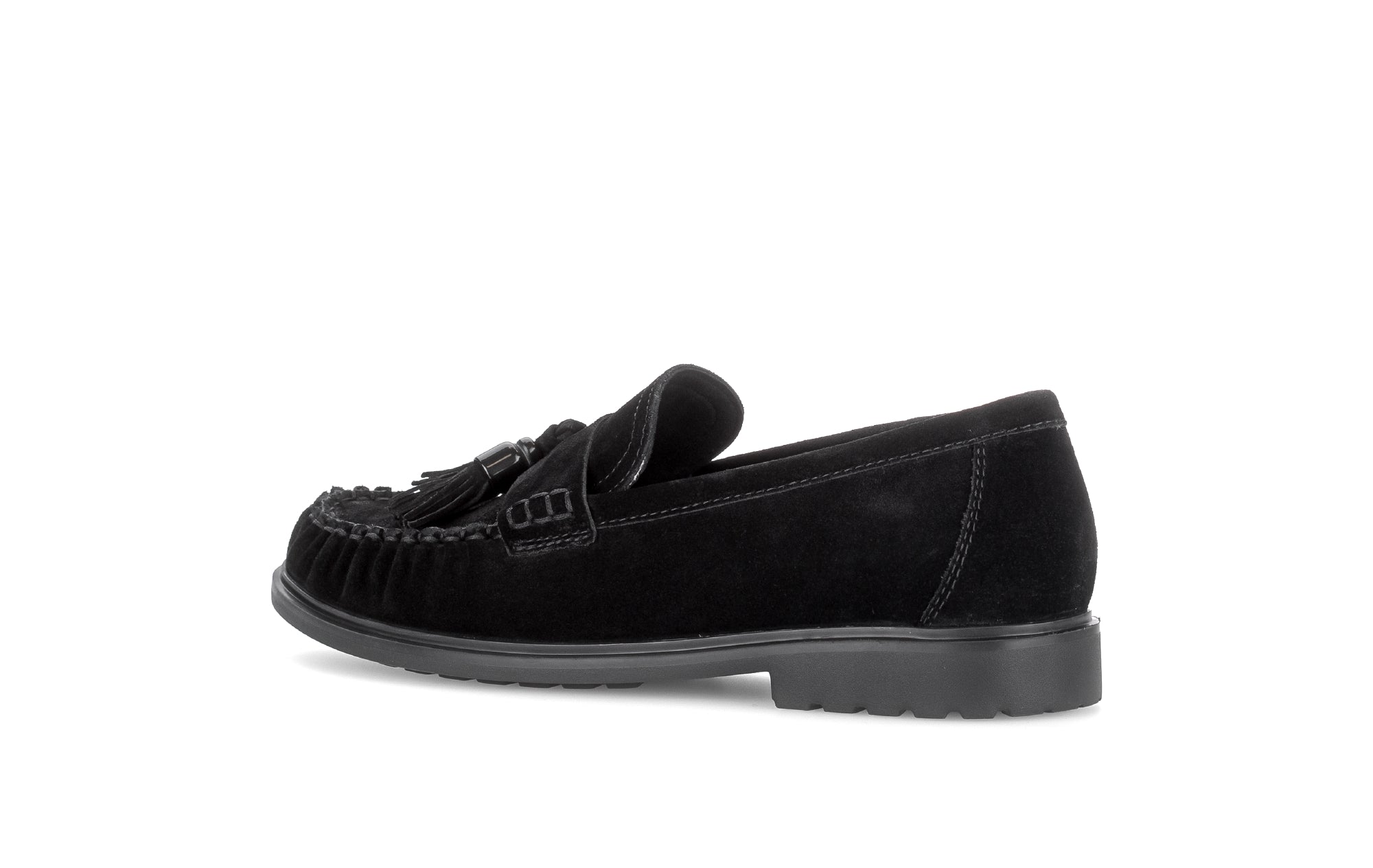 Gabor Hamble black moccasin loafers, rotating product angle 03.