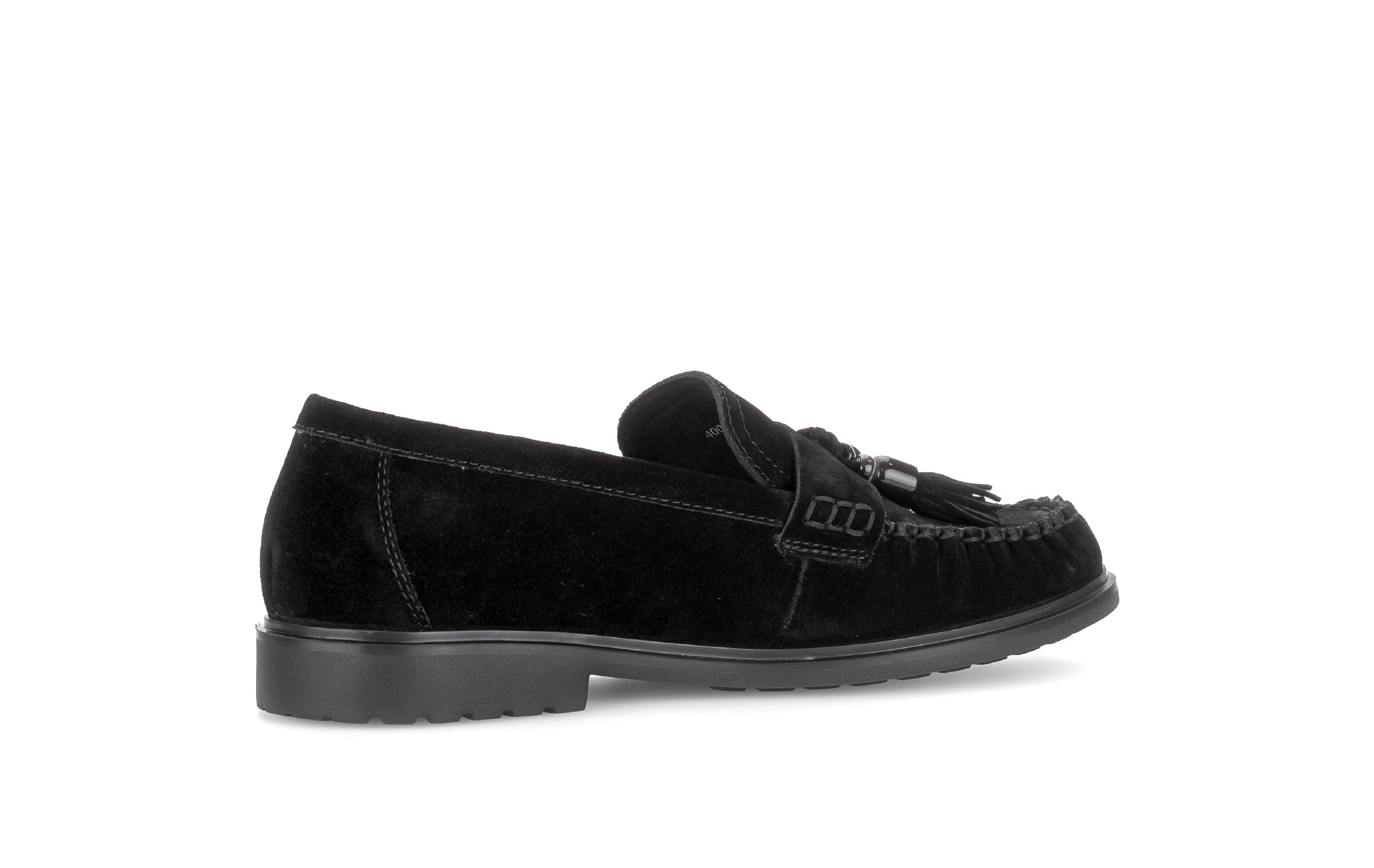 Gabor Hamble black moccasin loafers, rotating product angle 11.