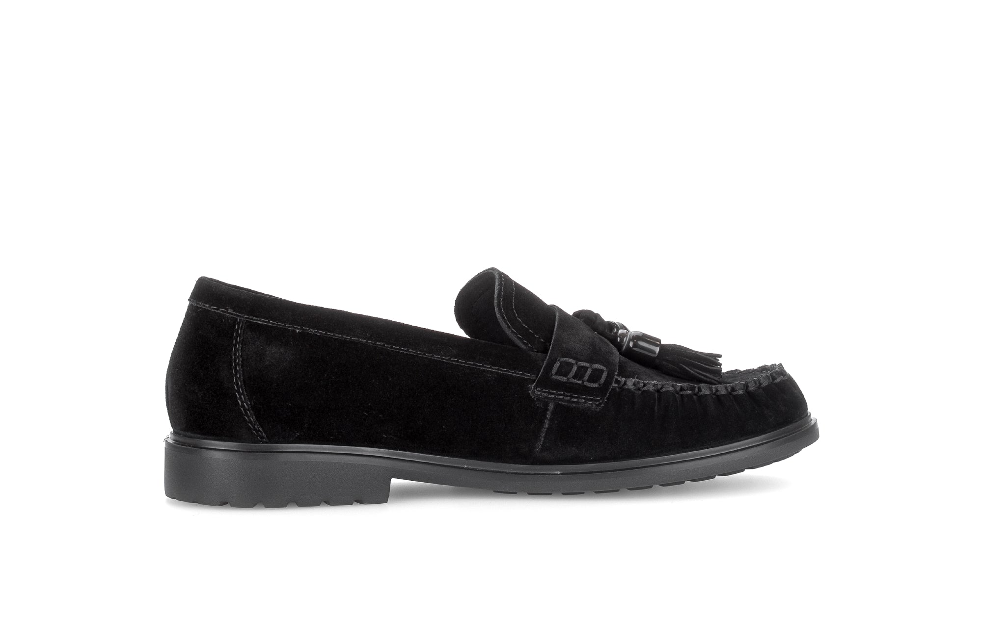 Gabor Hamble black moccasin loafers, rotating product angle 12.