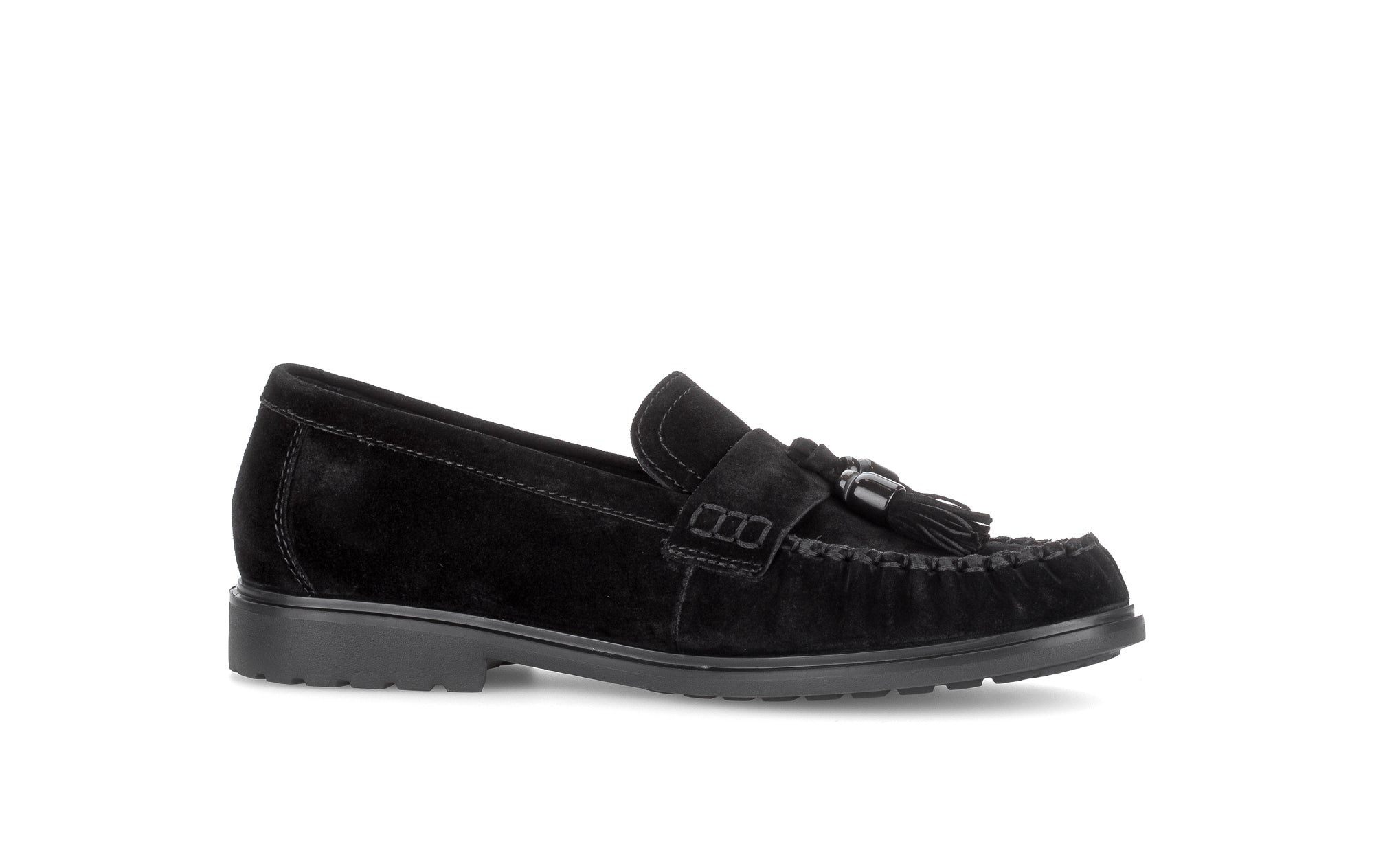 Gabor Hamble black moccasin loafers, rotating product angle 14.