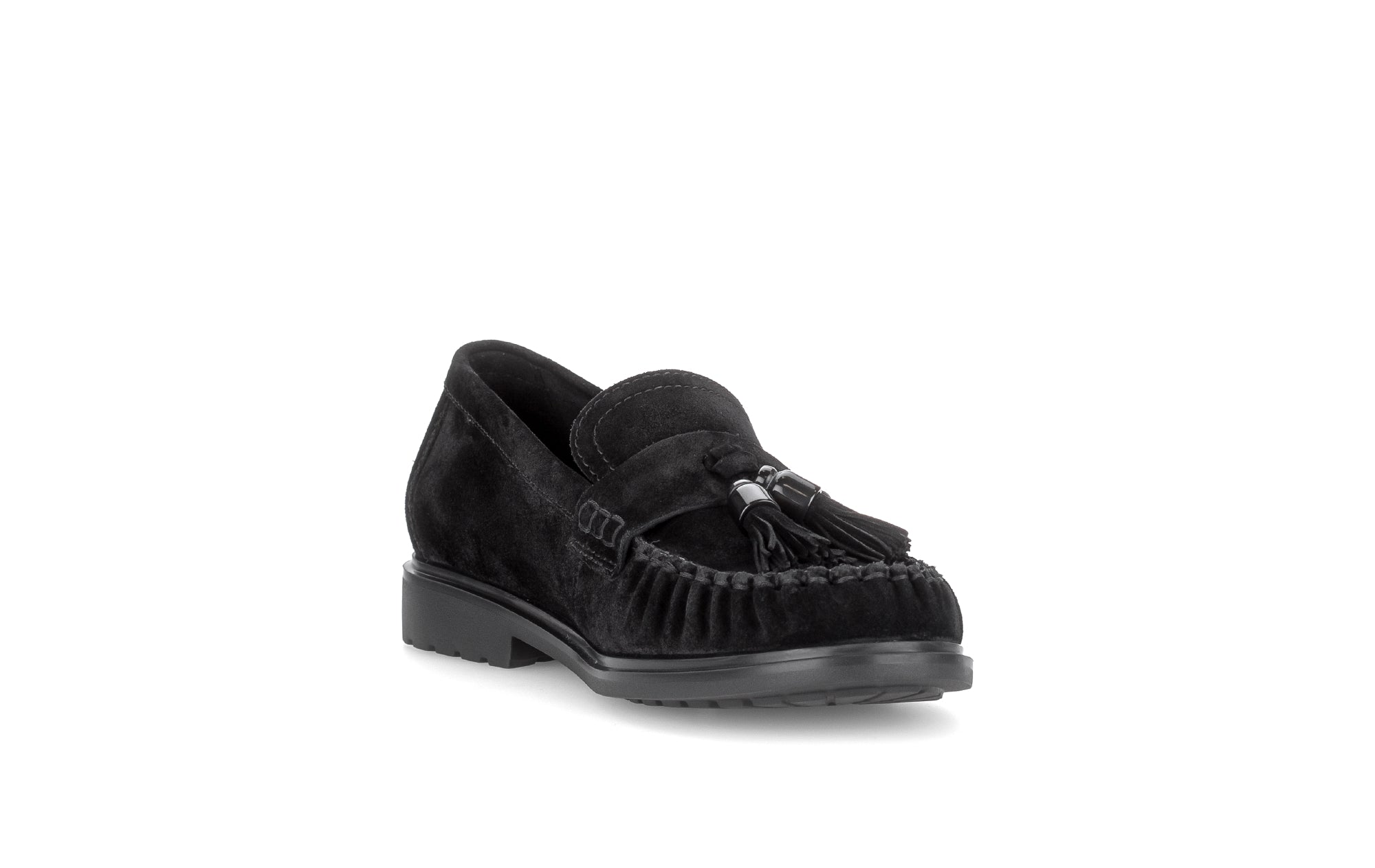 Gabor Hamble black moccasin loafers, rotating product angle 17.