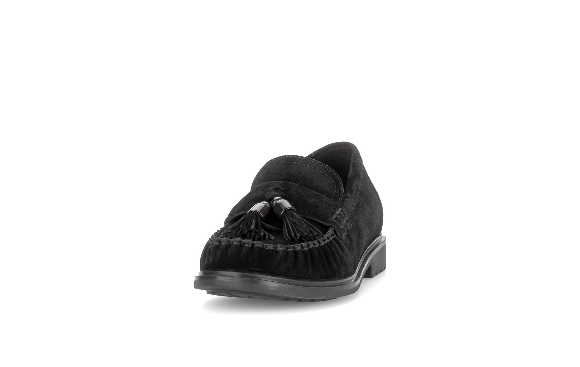 Gabor Hamble black moccasin loafers, rotating product angle 20.