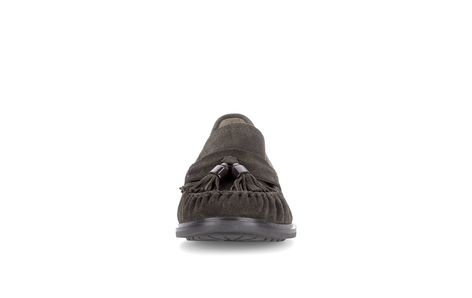 Gabor Hamble mocca brown moccasin loafers, front view.