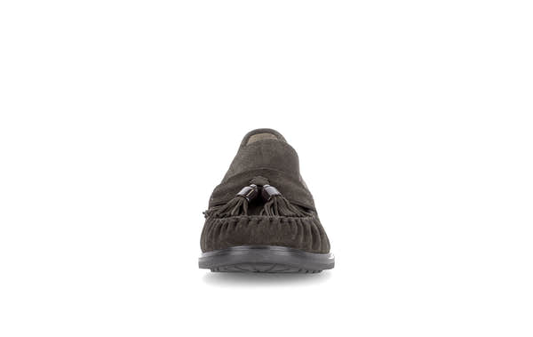 Gabor Hamble mocca brown moccasin loafers, front view.
