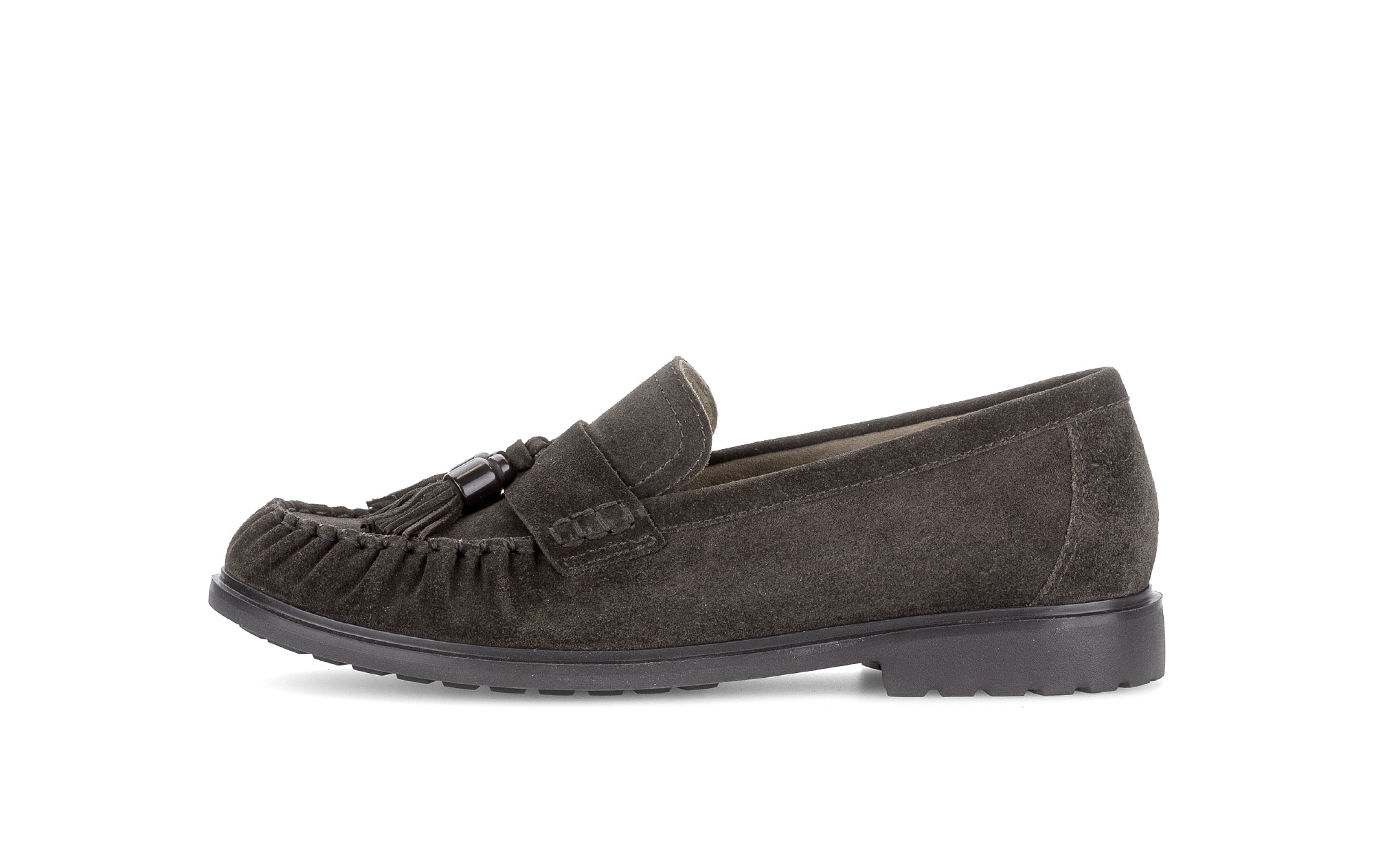 Gabor Hamble mocca brown moccasin loafers, outer side view.