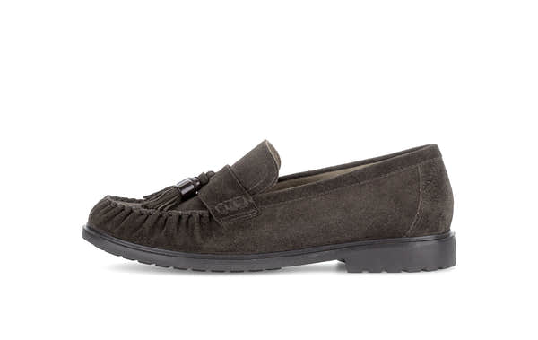 Gabor Hamble mocca brown moccasin loafers, outer side view.