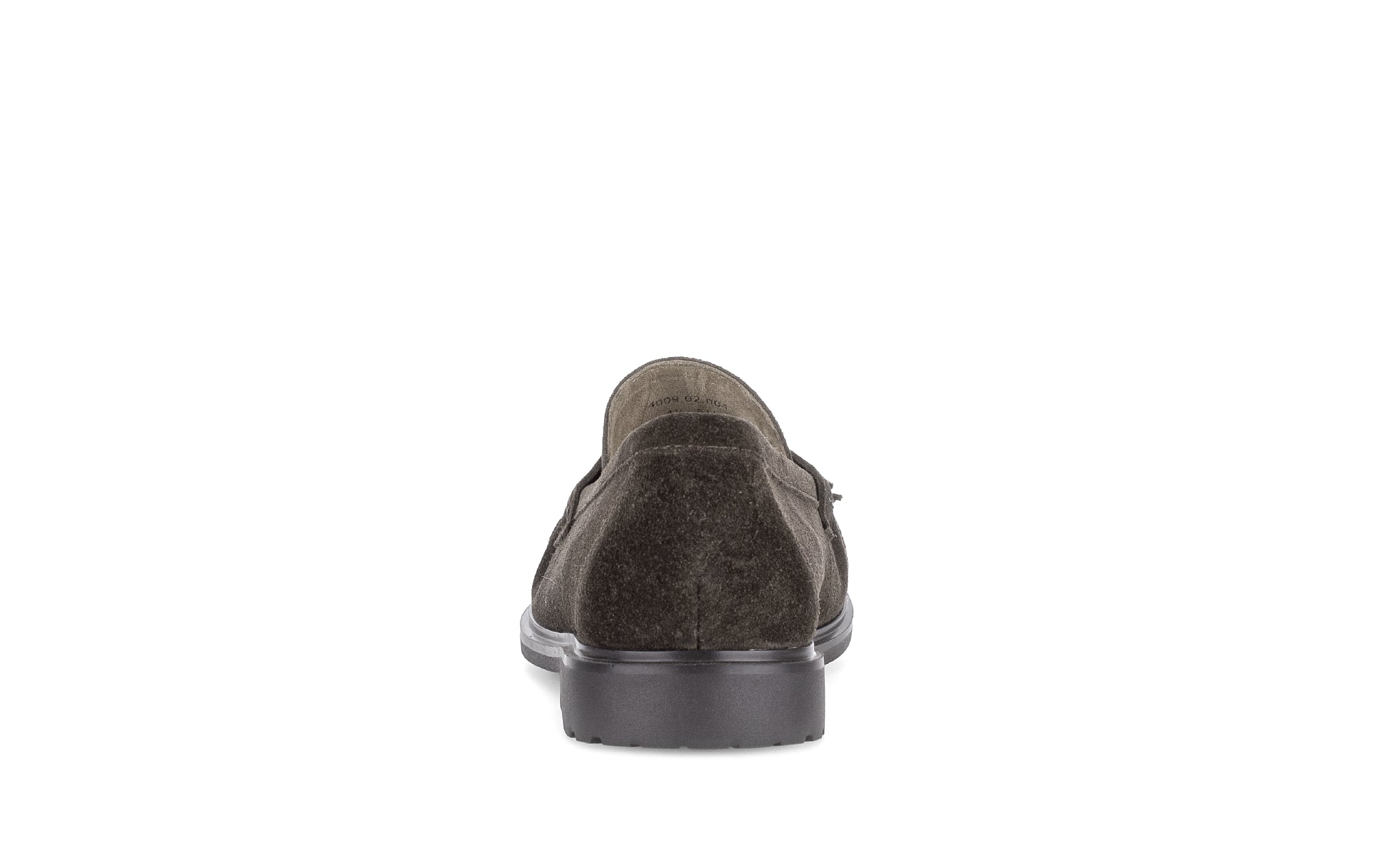 Gabor Hamble mocca brown moccasin loafers, rear view.