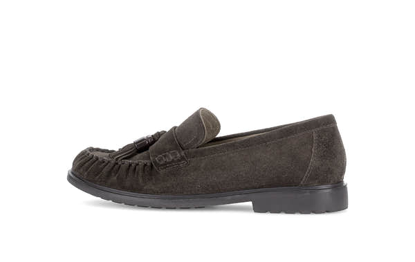 Gabor Hamble mocca brown moccasin loafers, rotating product angle 02.