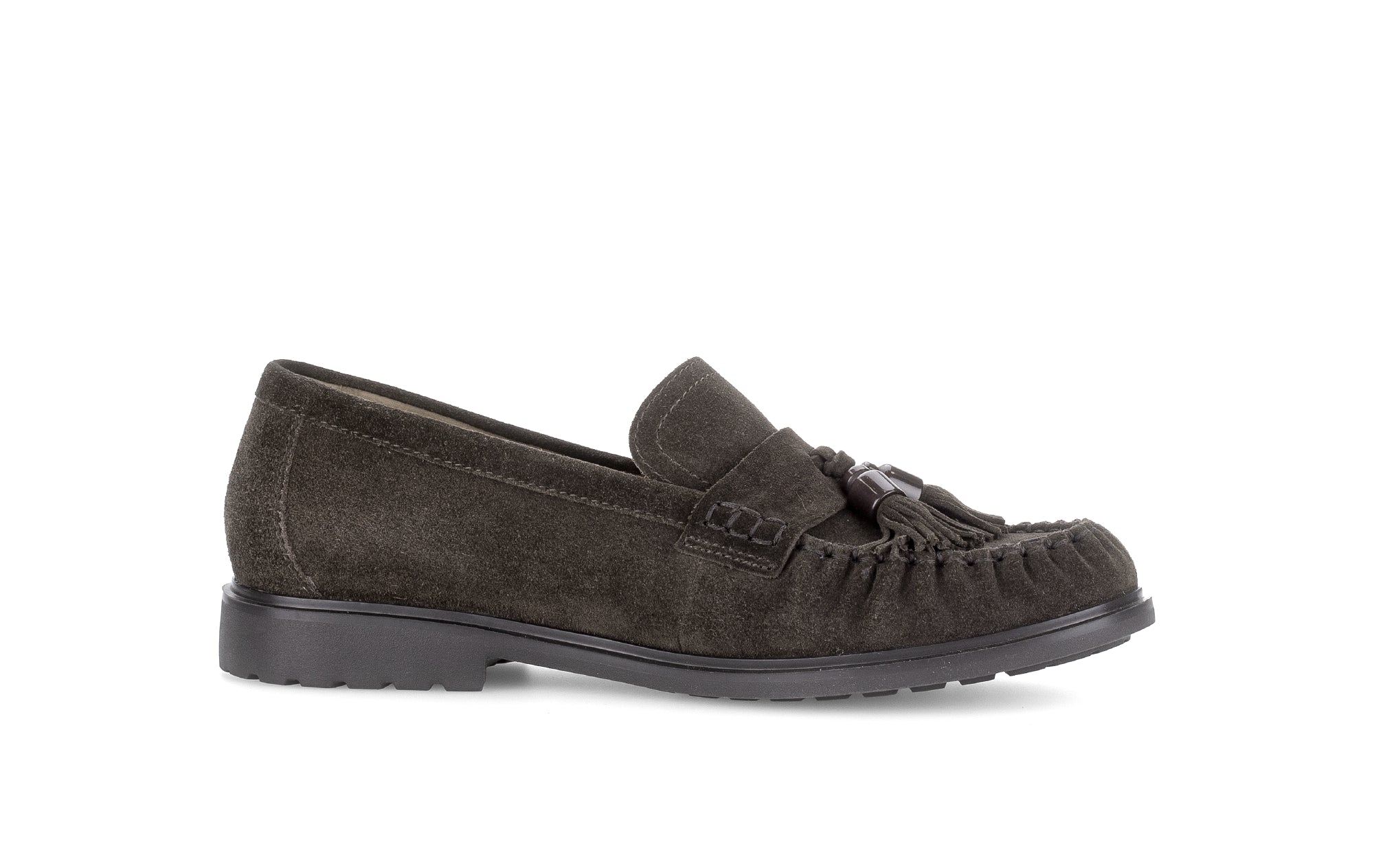 Gabor Hamble mocca brown moccasin loafers, rotating product angle 14.