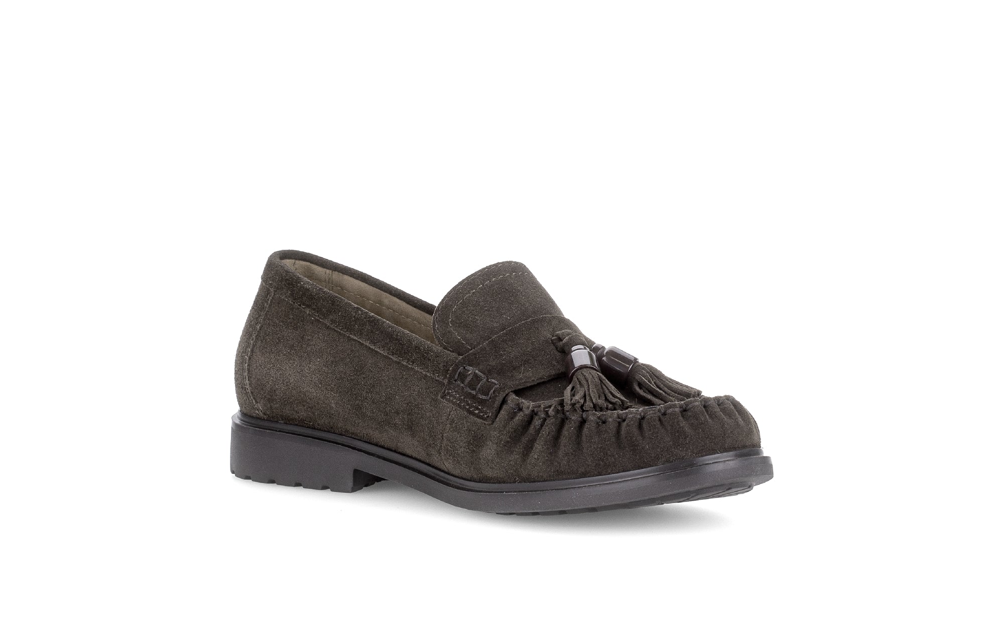 Gabor Hamble mocca brown moccasin loafers, rotating product angle 16.