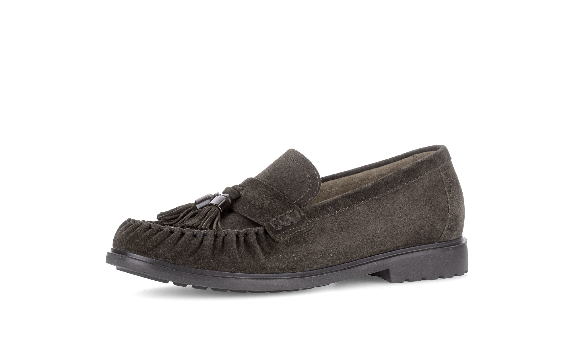 Gabor Hamble mocca brown moccasin loafers, rotating product angle 23.