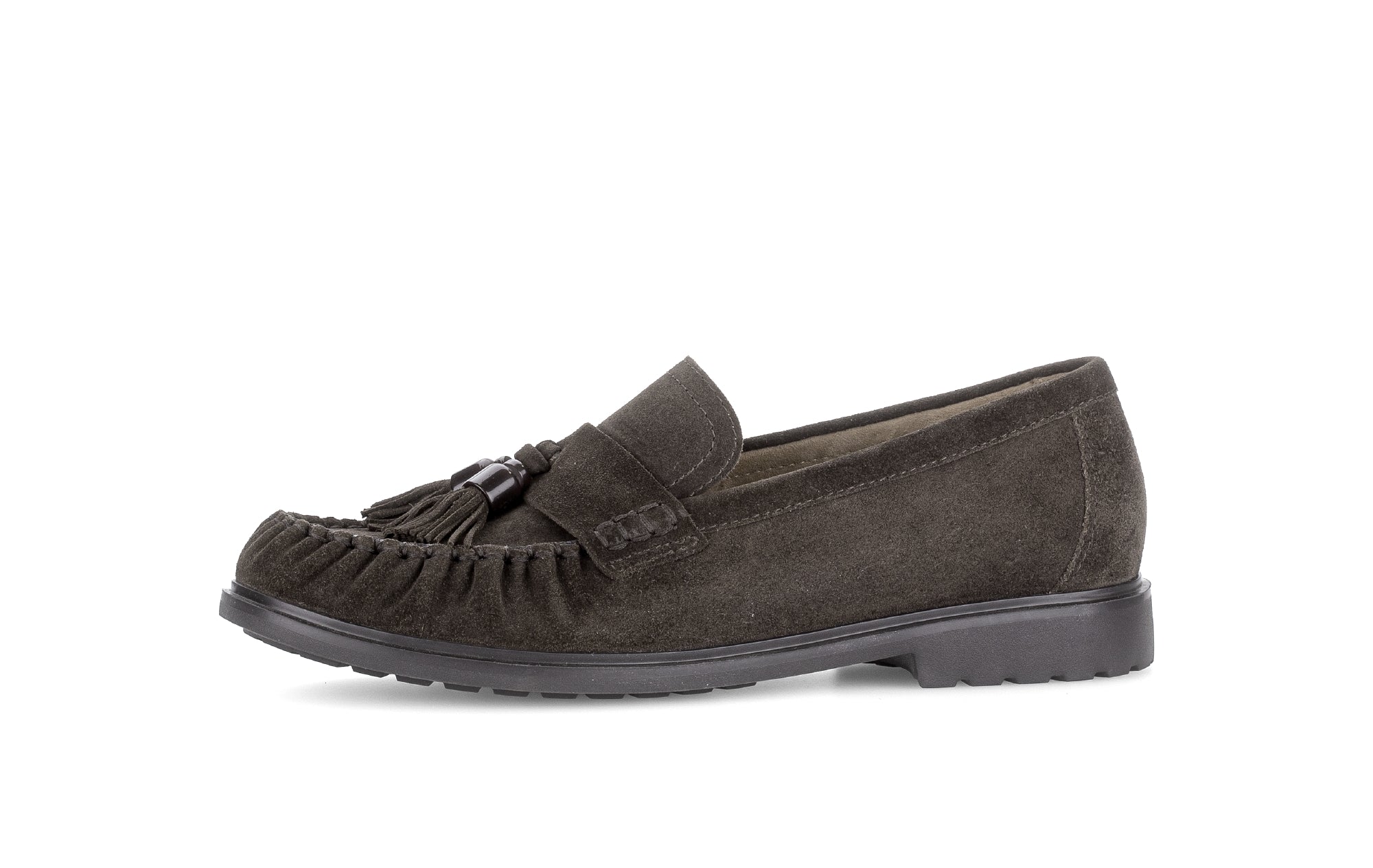 Gabor Hamble mocca brown moccasin loafers, rotating product angle 24.
