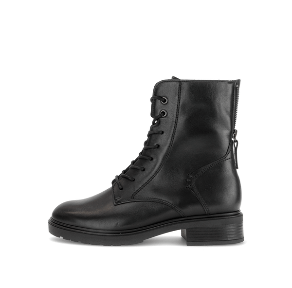 Gabor Patron black zip & lace boots, animated rotating view.