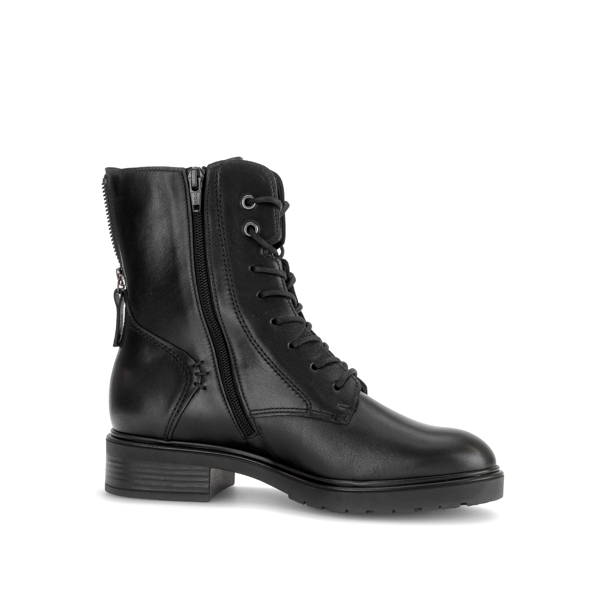 Gabor Patron black zip & lace boots, rotating product angle 14.