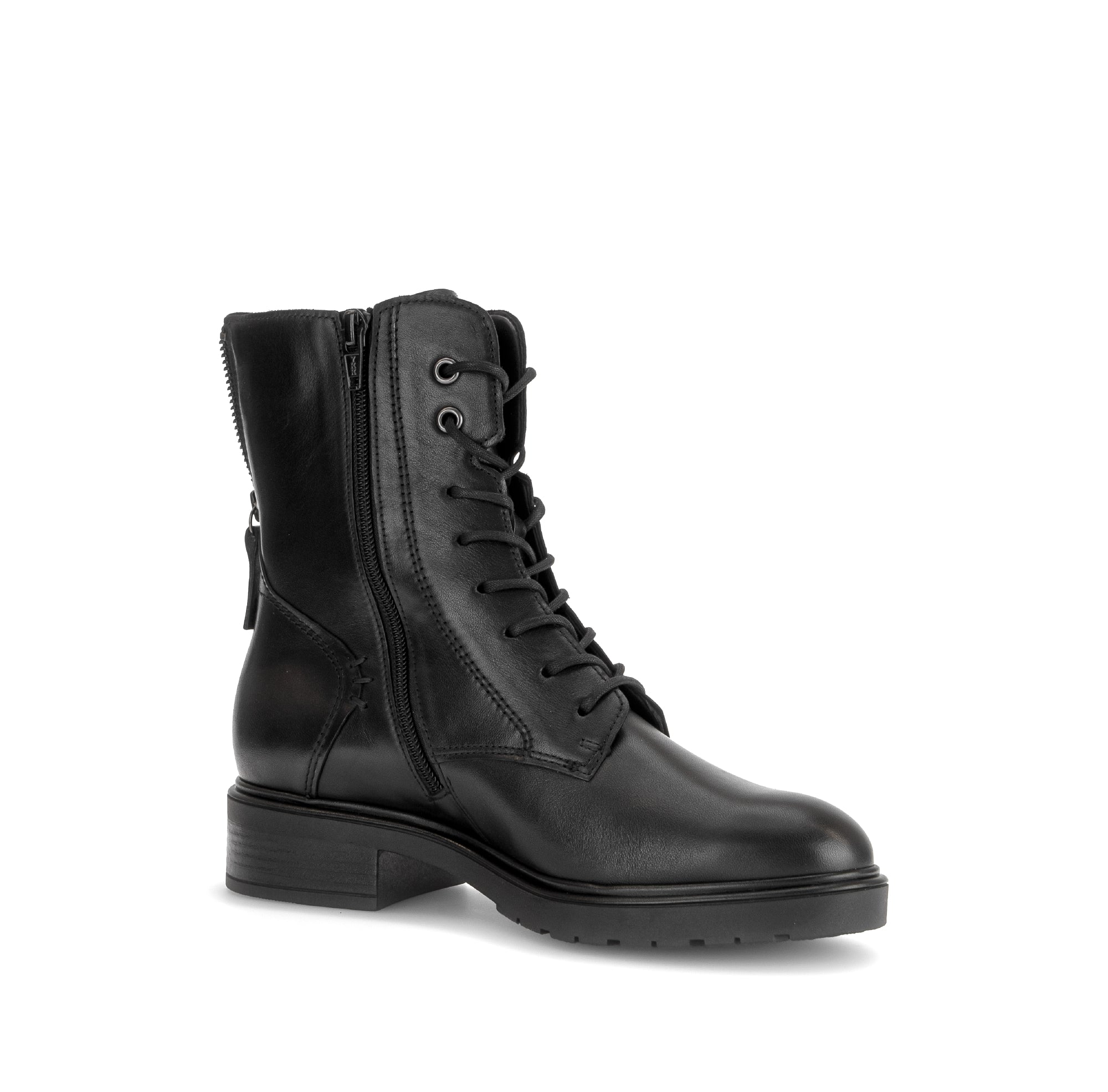 Gabor Patron black zip & lace boots, rotating product angle 15.