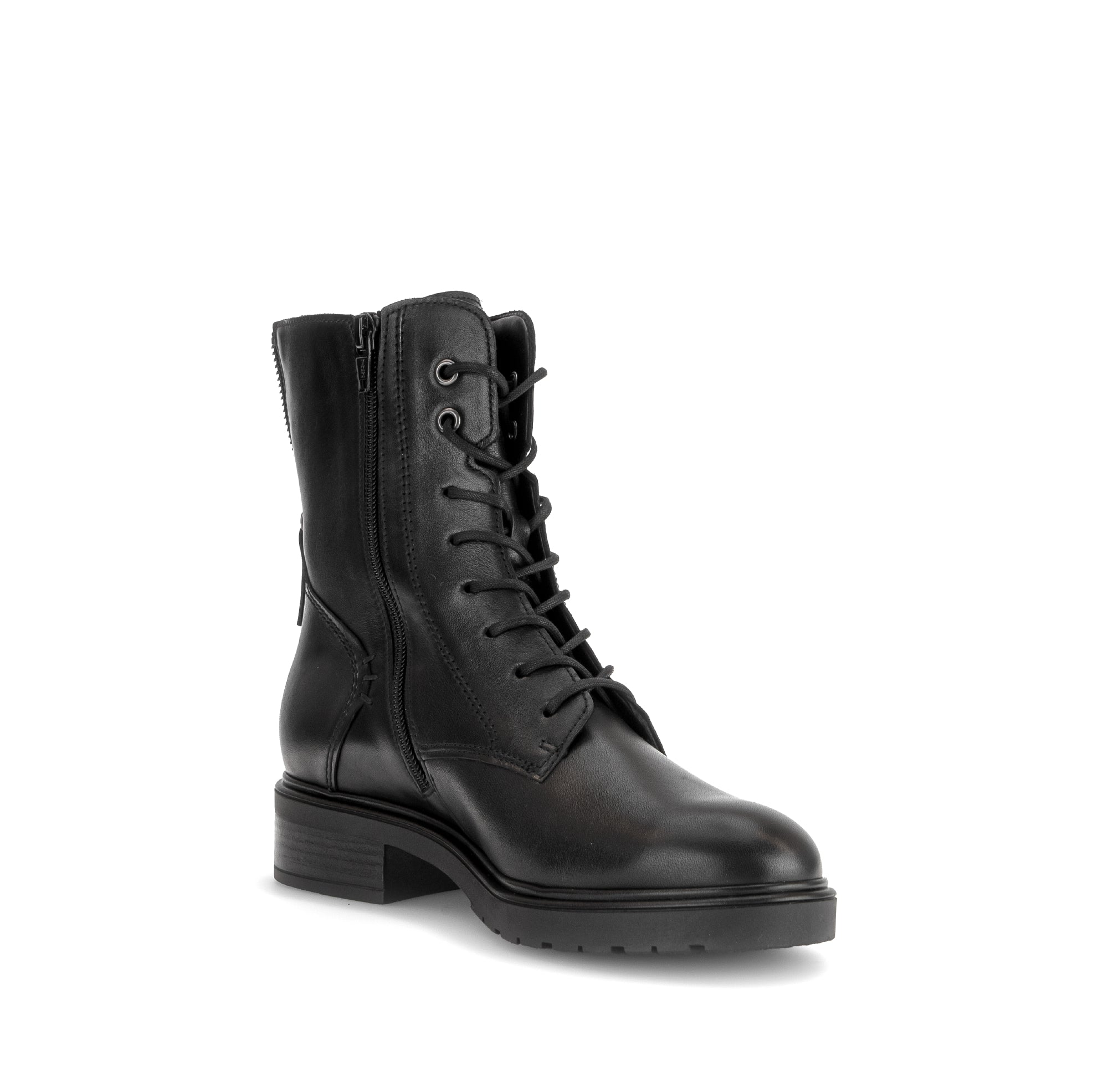 Gabor Patron black zip & lace boots, rotating product angle 16.