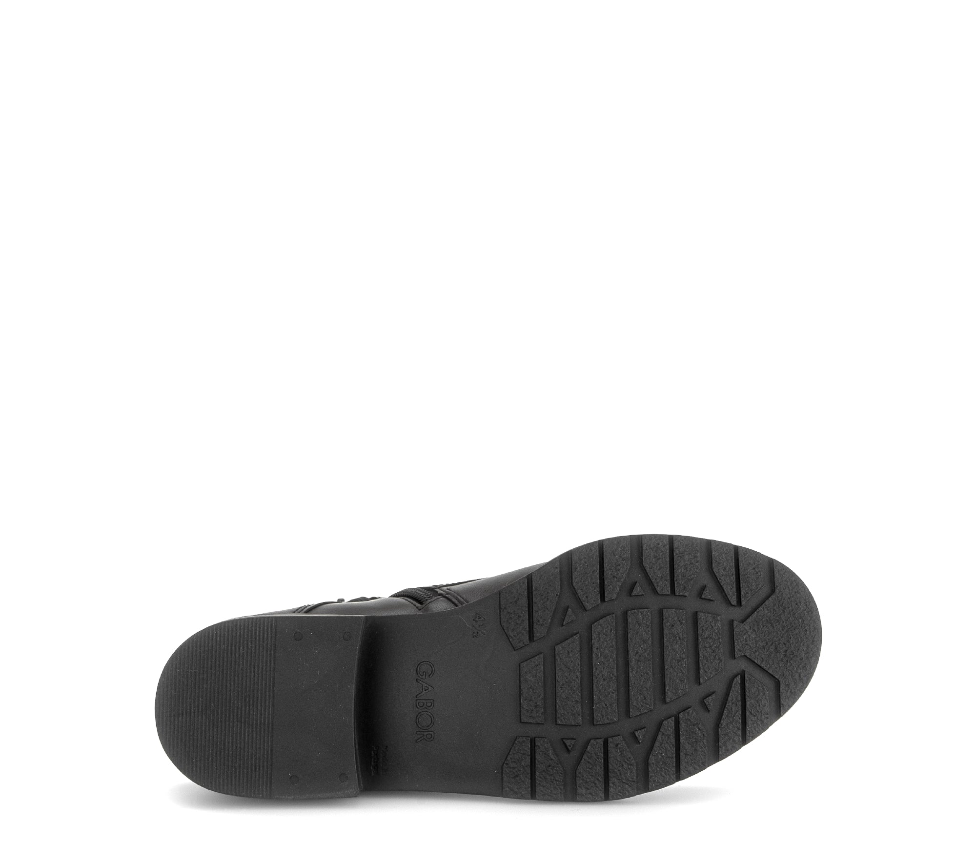 Gabor Patron black zip & lace boots, sole view.