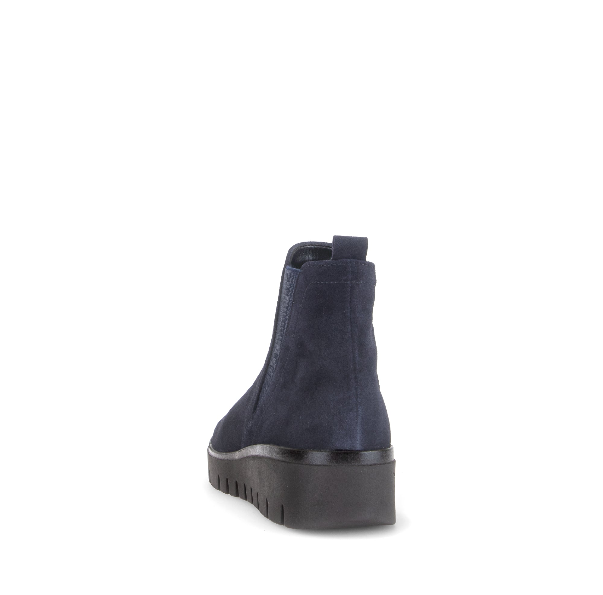 Gabor Dublin navy blue side zip ankle boots, rotating product angle 06.