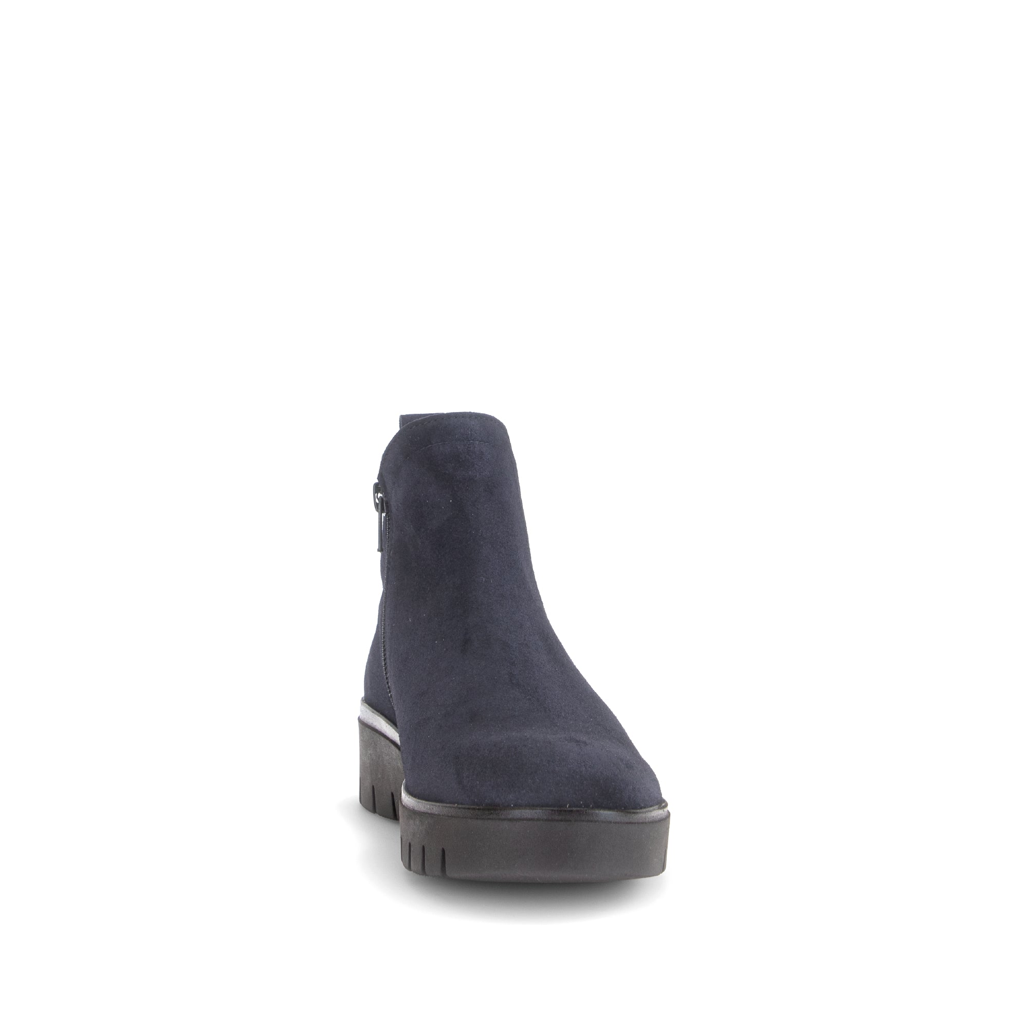Gabor Dublin navy blue side zip ankle boots, rotating product angle 18.