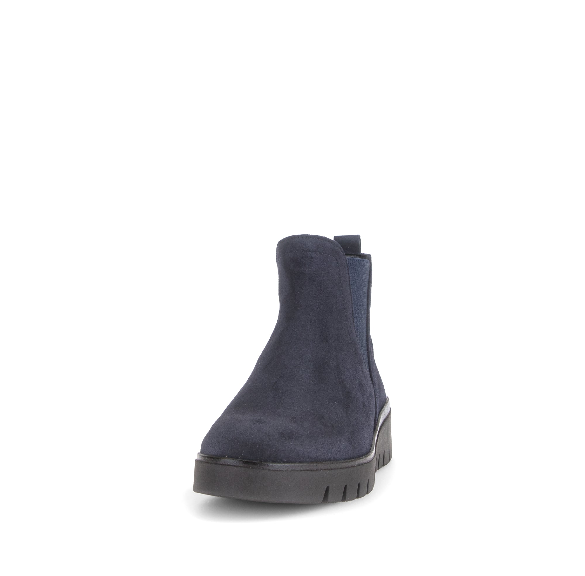 Gabor Dublin navy blue side zip ankle boots, rotating product angle 20.