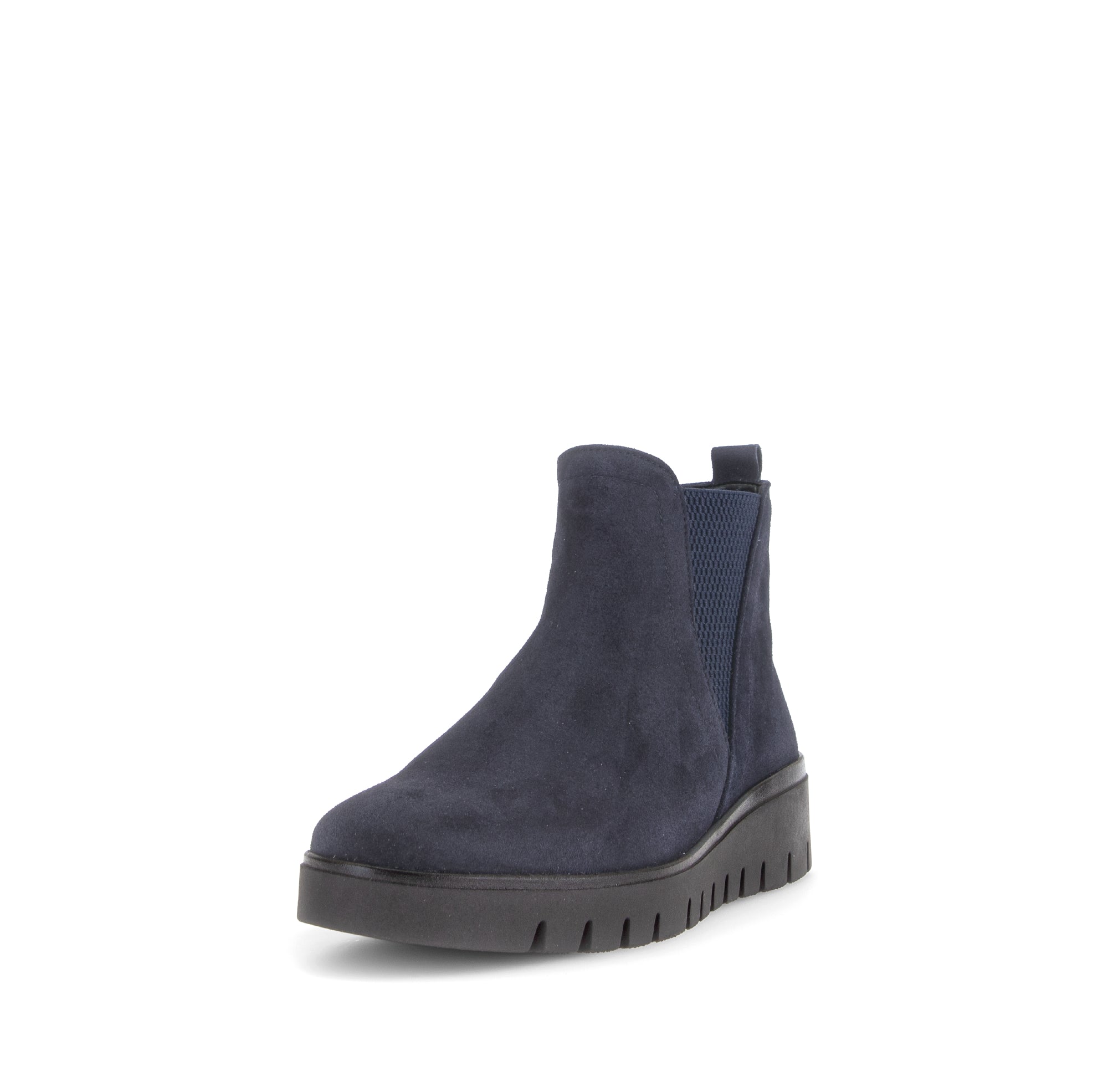 Gabor Dublin navy blue side zip ankle boots, rotating product angle 21.