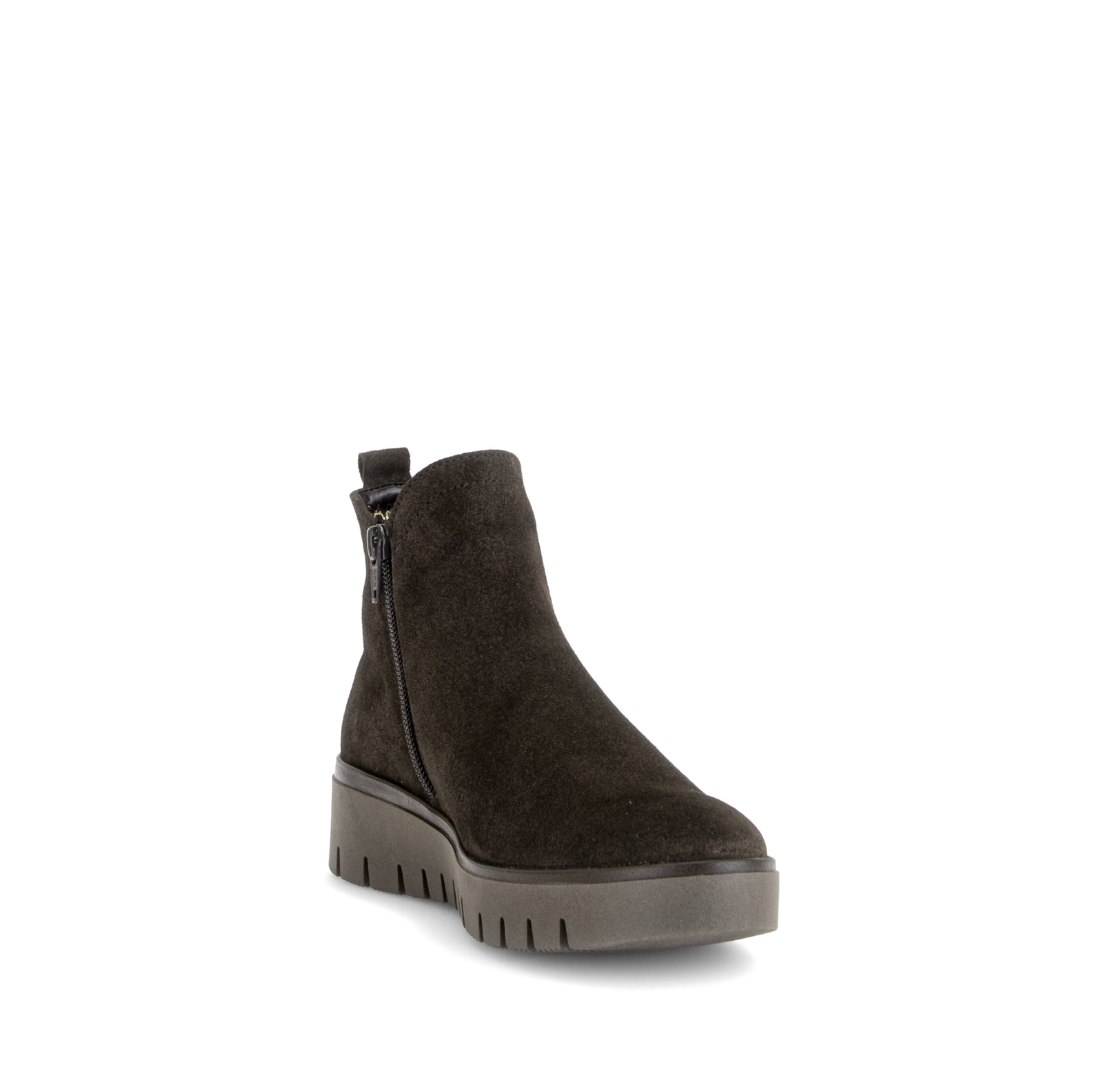 Gabor Dublin mocca brown side zip ankle boots, rotating product angle 17.
