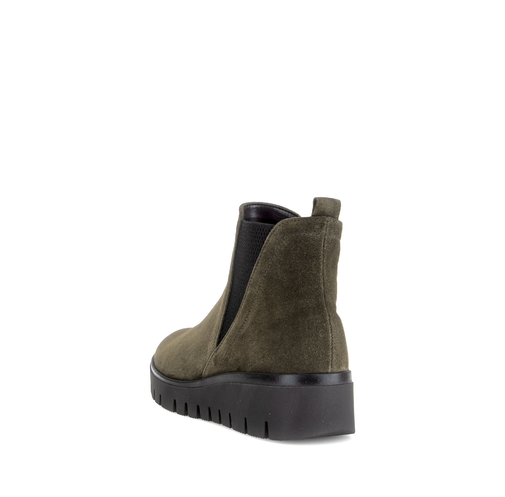 Gabor Dublin olive green side zip ankle boots, rotating product angle 05.