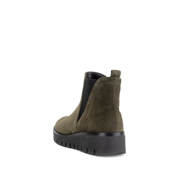 Gabor Dublin olive green side zip ankle boots, rotating product angle 05.