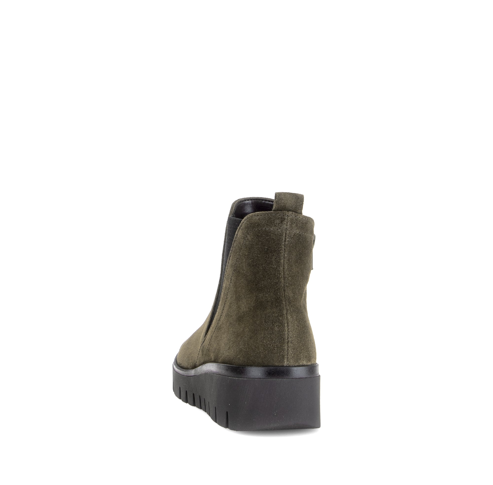 Gabor Dublin olive green side zip ankle boots, rotating product angle 06.