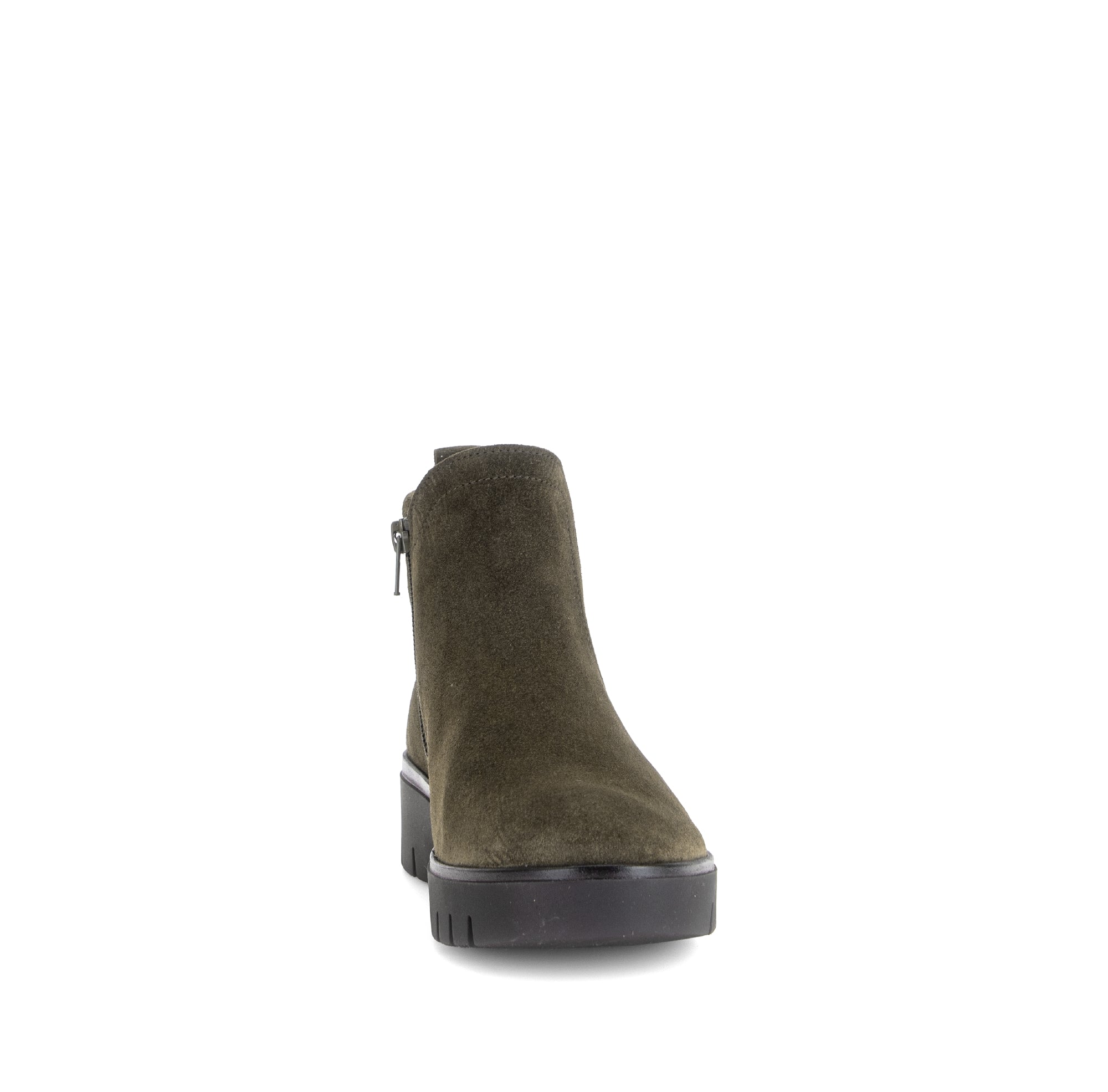 Gabor Dublin olive green side zip ankle boots, rotating product angle 18.