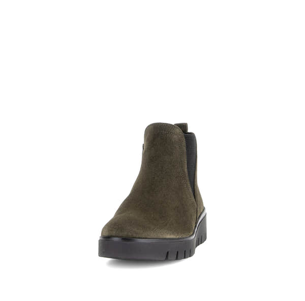 Gabor Dublin olive green side zip ankle boots, rotating product angle 20.