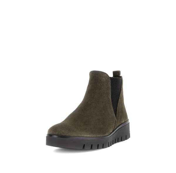 Gabor Dublin olive green side zip ankle boots, rotating product angle 21.