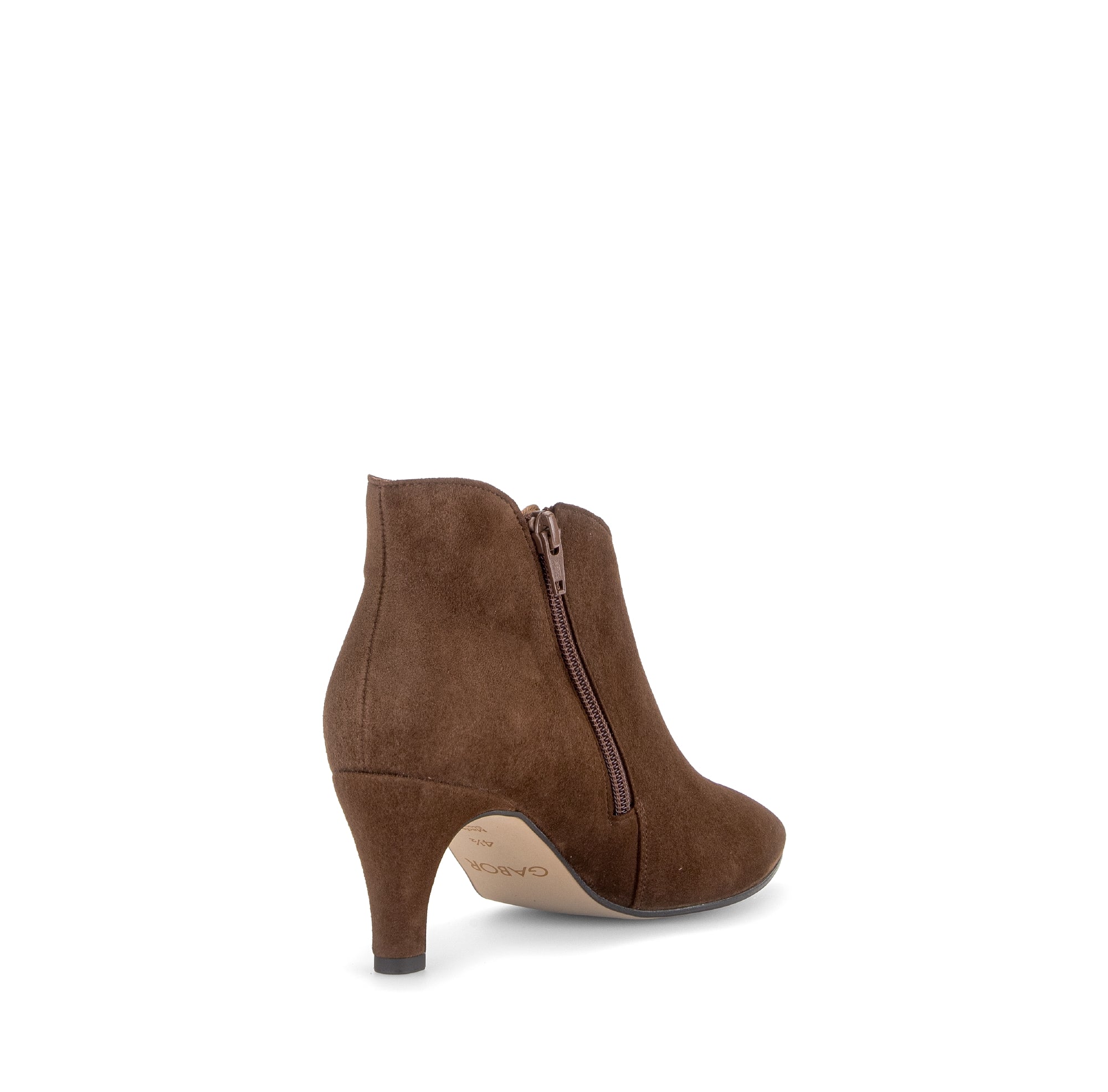 Gabor Terri cacao brown heeled ankle boots, rotating product angle 09.