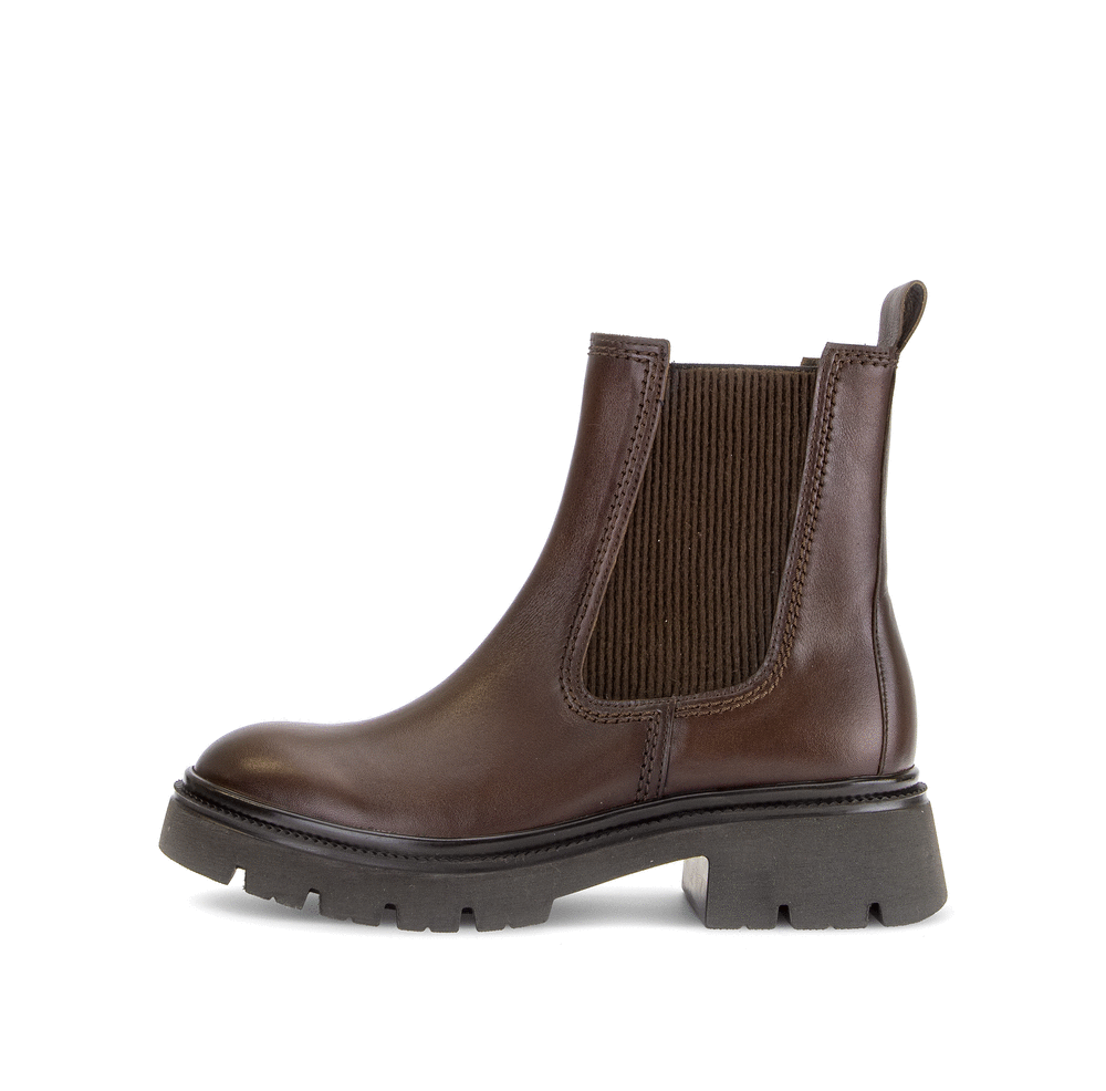 Gabor Marissa saddle tan chelsea ankle boots, animated rotating view.