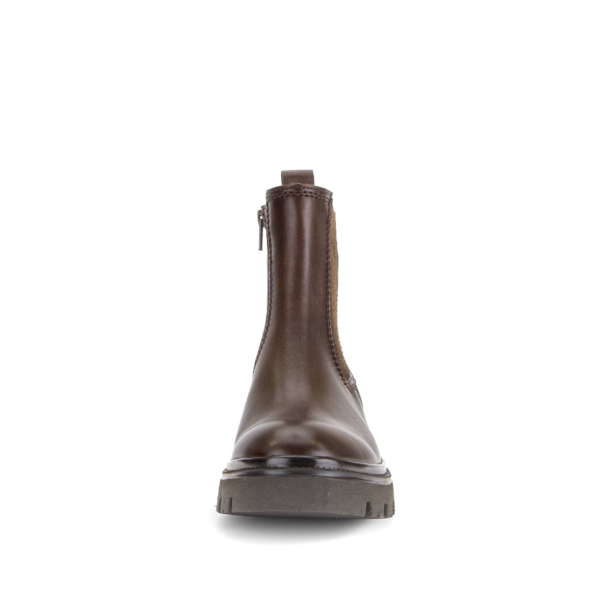 Gabor Marissa saddle tan chelsea ankle boots, front view.