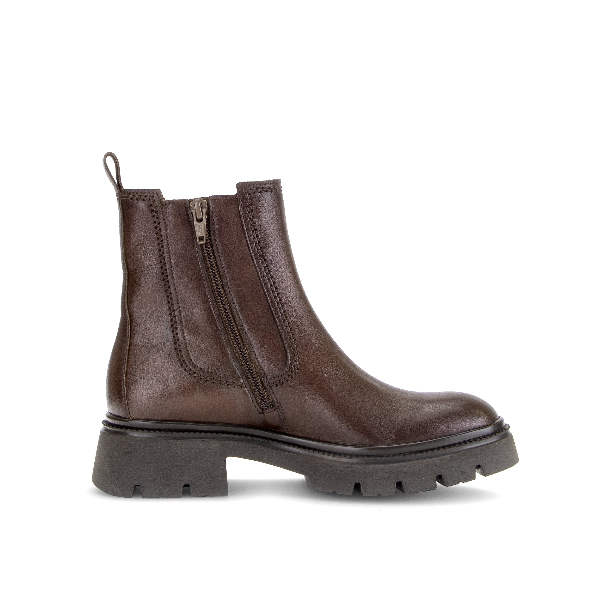 Gabor Marissa saddle tan chelsea ankle boots, inner side view.