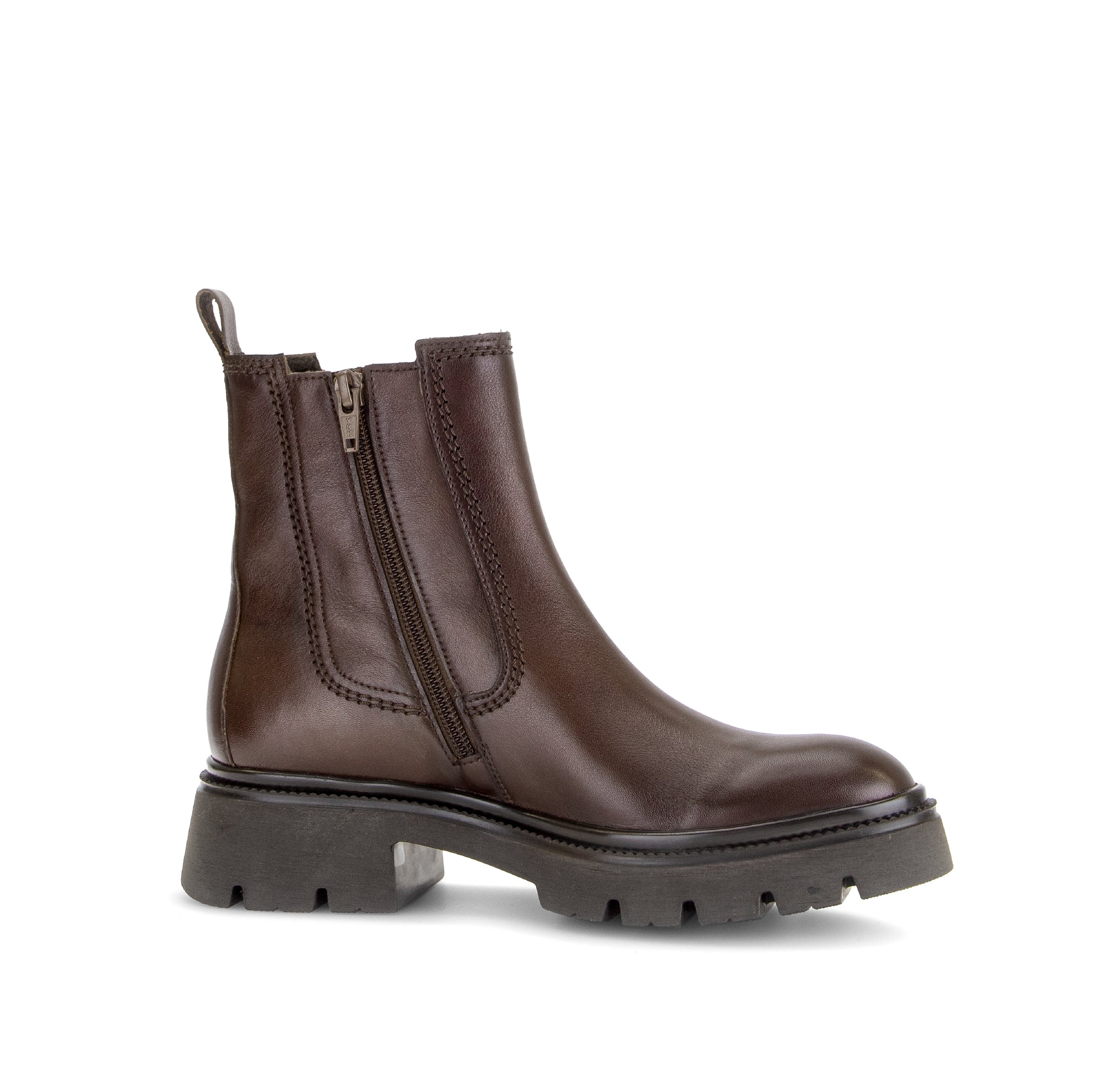 Gabor Marissa saddle tan chelsea ankle boots, rotating product angle 14.