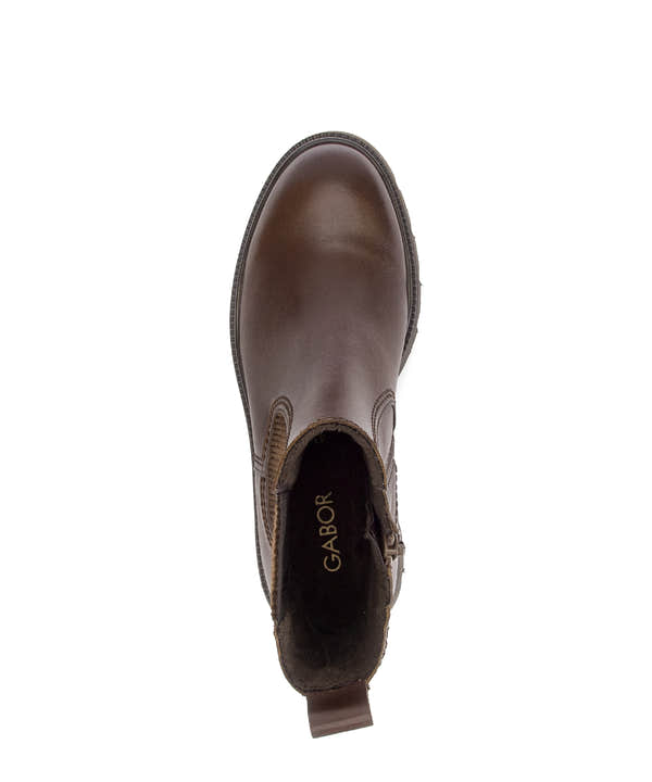 Gabor Marissa saddle tan chelsea ankle boots, top view.