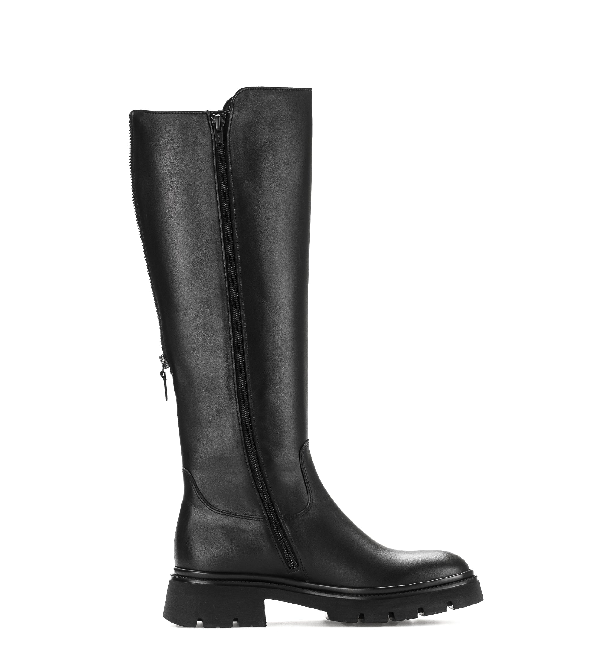 Gabor Match black knee high boots, inner side view.
