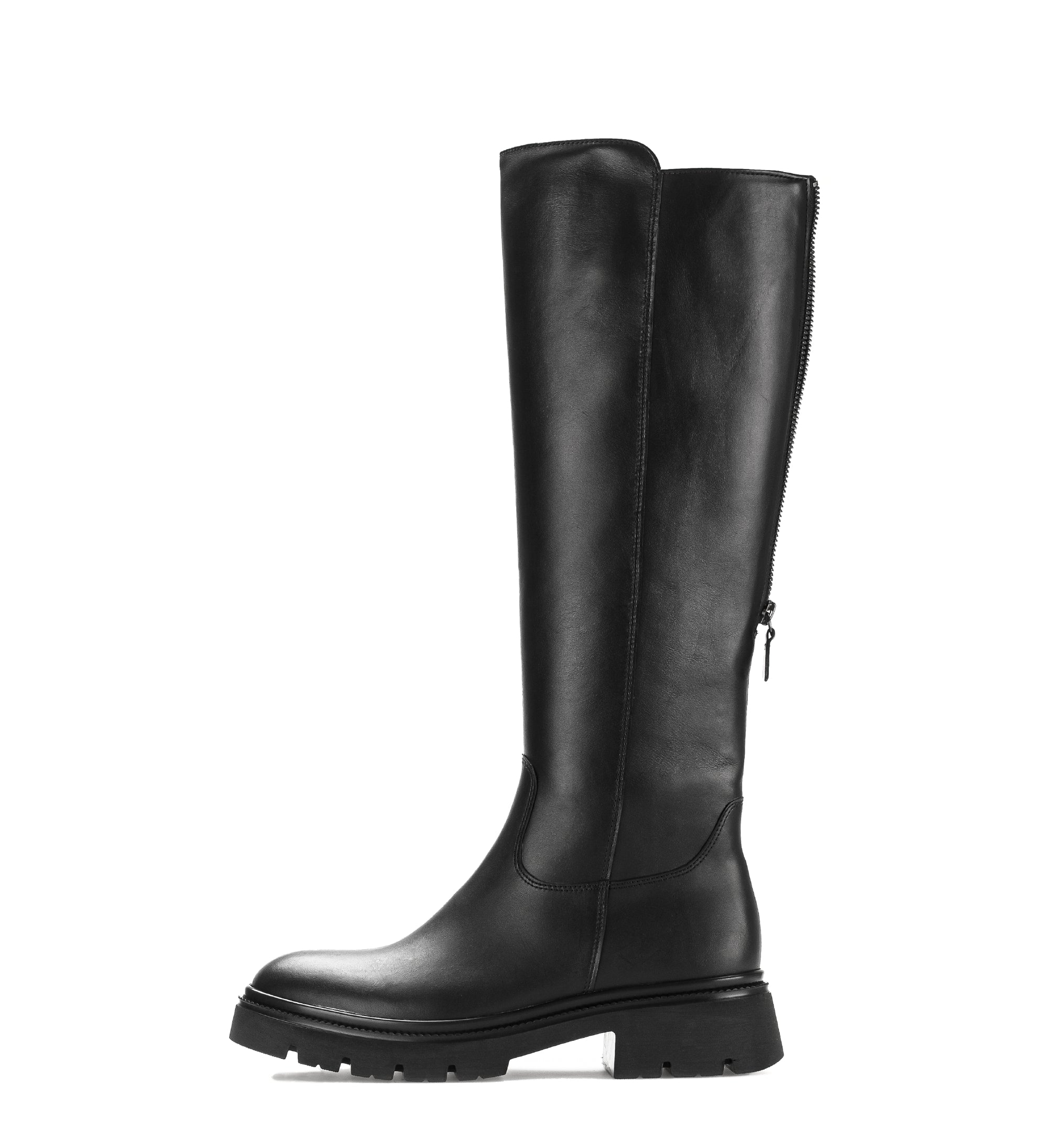 Gabor Match black knee high boots, outer side view.