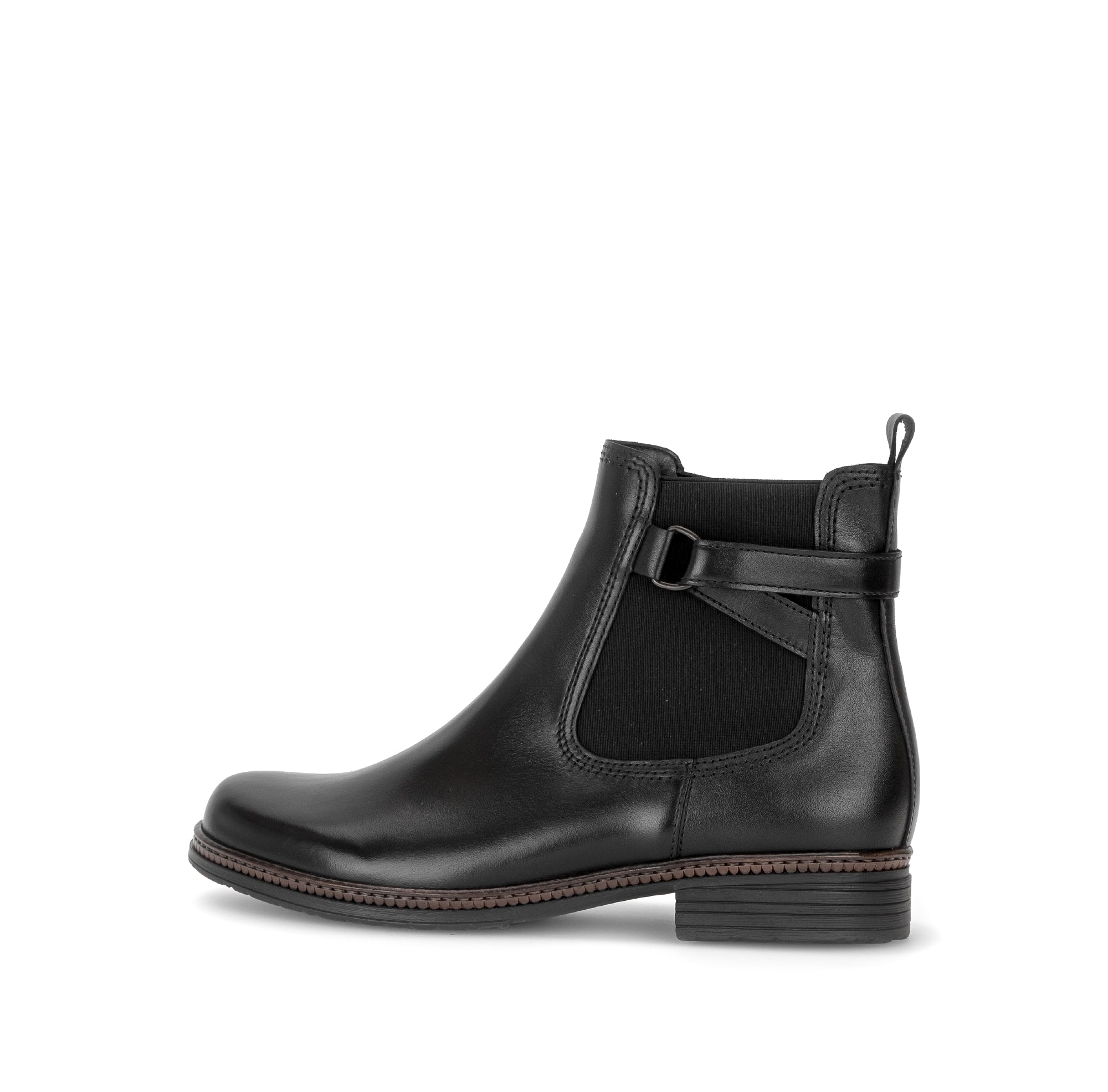 Gabor Nolene black side zip ankle boots, rotating product angle 02.